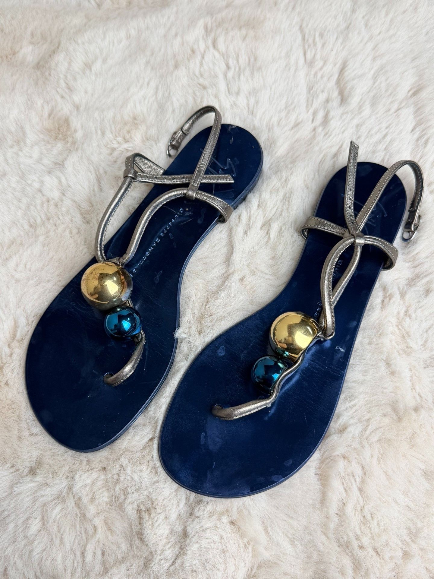 Giuseppe Zanotti Giuseppe Zanotti Blue Sandals us_7 Women Size US 7 / IT 37 - 2 Thumbnail