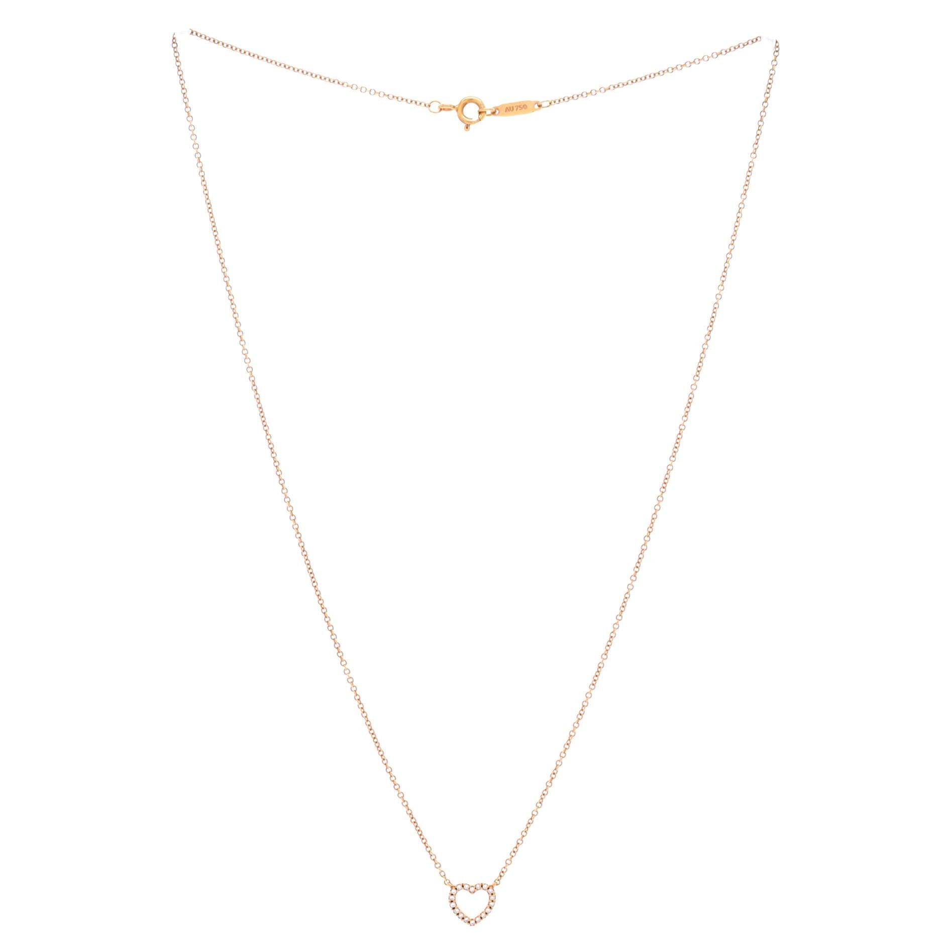Tiffany & Co. Metro Open Heart Pendant Necklace Size ONE SIZE - 2 Thumbnail