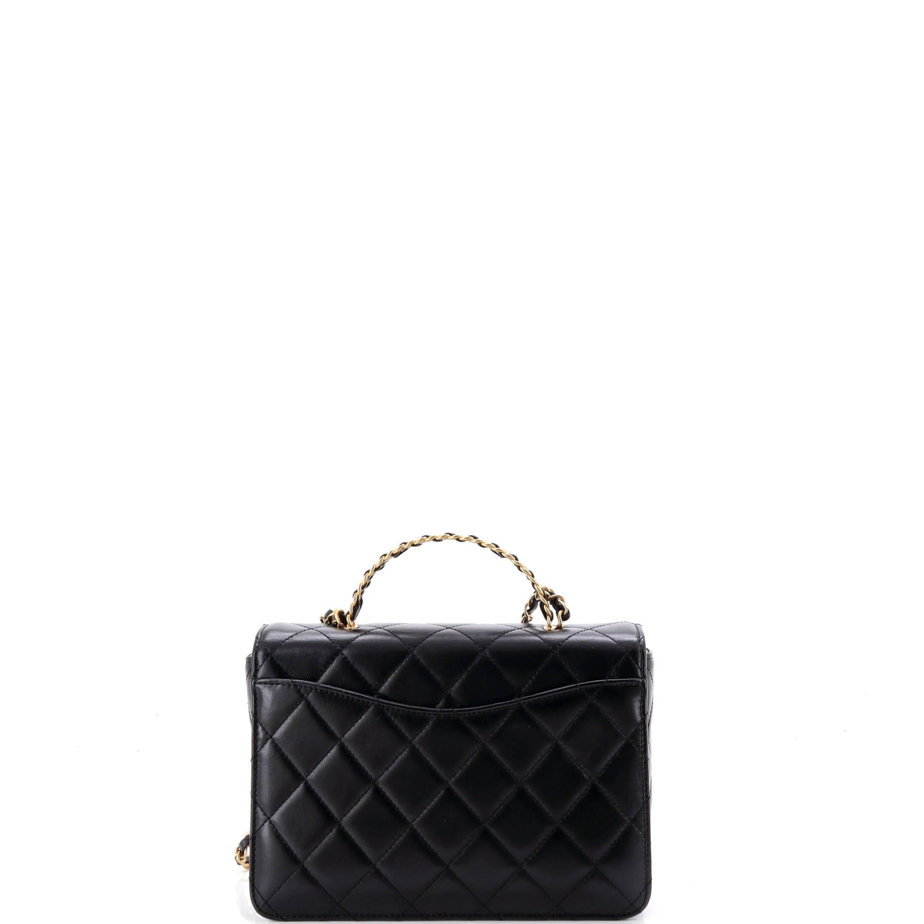 Chanel Logo Links Top Handle Flap Bag Size ONE SIZE - 3 Thumbnail