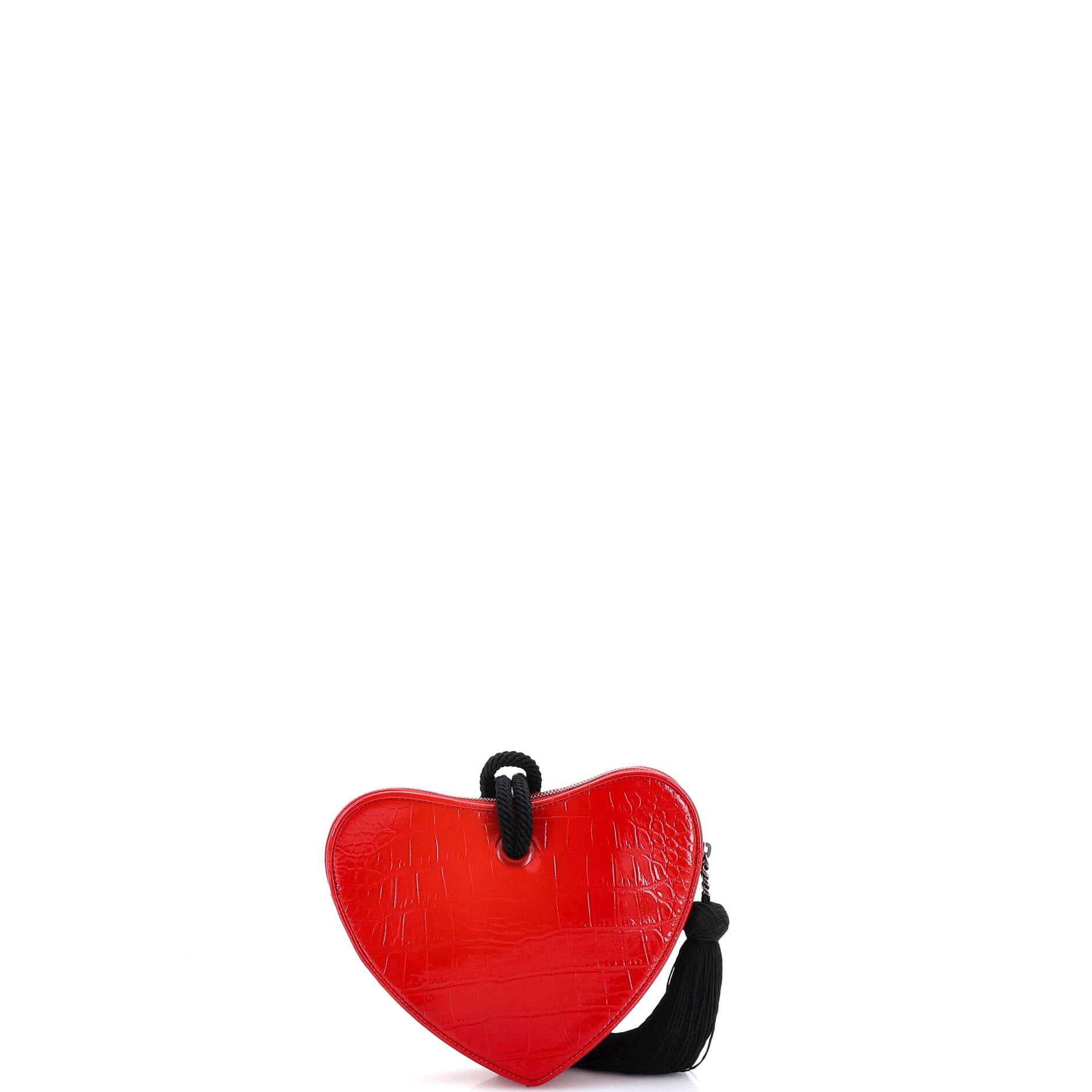 Saint Laurent Paris Heart Tassel Clutch Size ONE SIZE - 3 Thumbnail