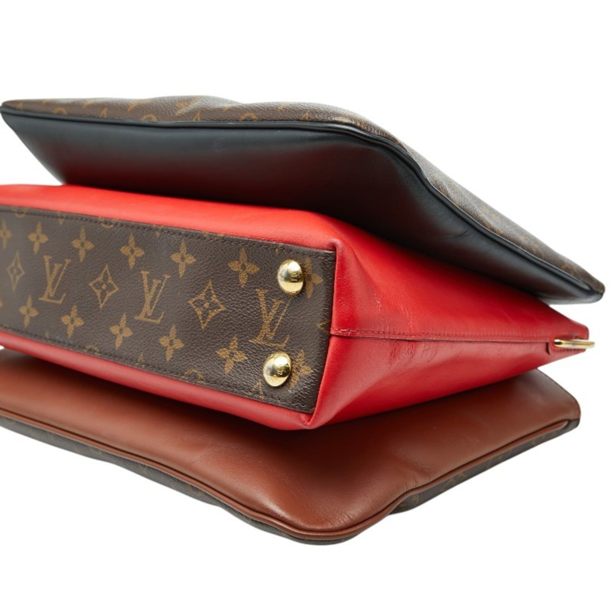 Louis Vuitton Louis Vuitton Monogram Millefeuille Handbag Shoulder Bag 2WAY M44254 Brown Leather Women's LOUIS VUITTON Size ONE SIZE - 4 Thumbnail