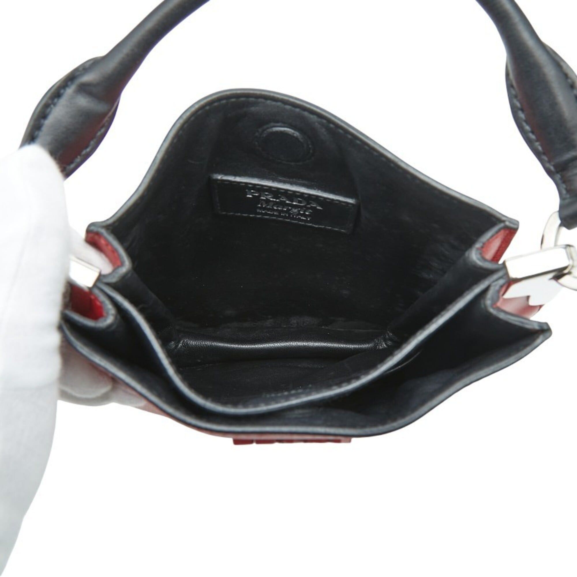 Prada Prada Maggit Handbag Shoulder Bag 2WAY 1BC082 Red Leather Women's PRADA Size ONE SIZE - 8 Thumbnail