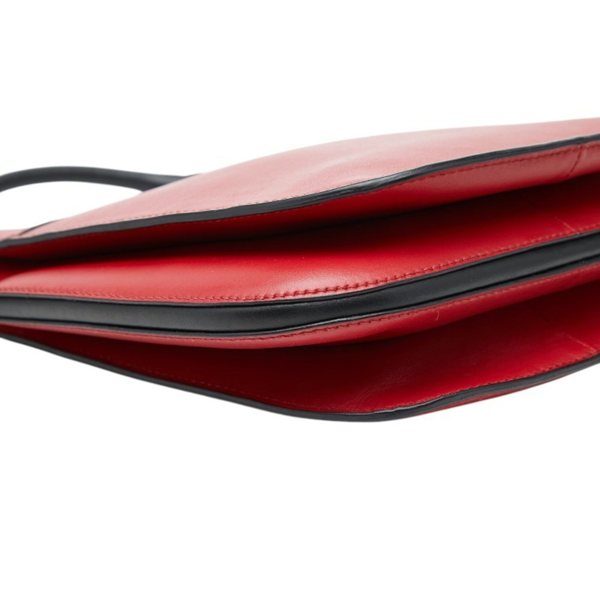 Prada Prada Maggit Handbag Shoulder Bag 2WAY 1BC082 Red Leather Women's PRADA Size ONE SIZE - 5 Thumbnail