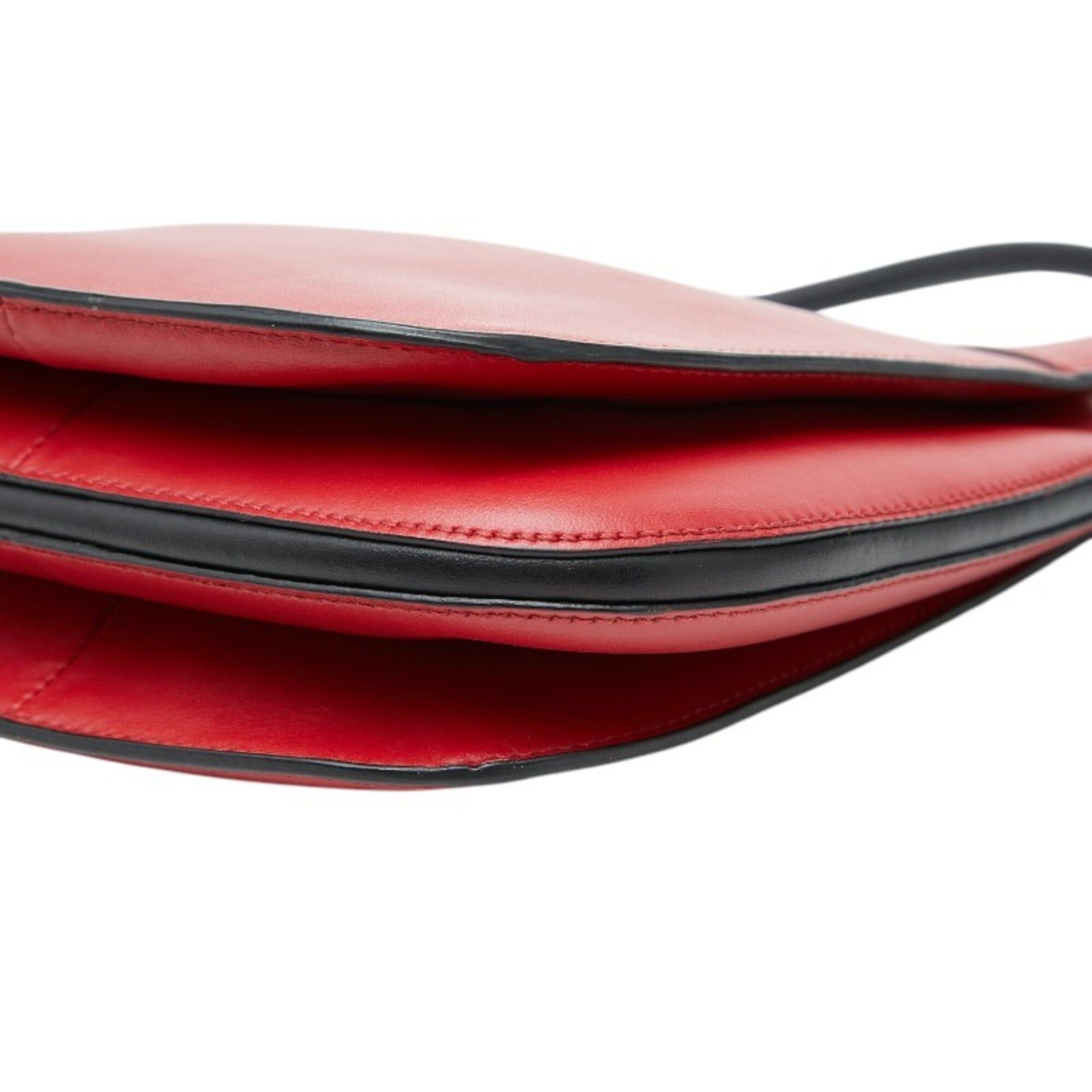 Prada Prada Maggit Handbag Shoulder Bag 2WAY 1BC082 Red Leather Women's PRADA Size ONE SIZE - 4 Thumbnail