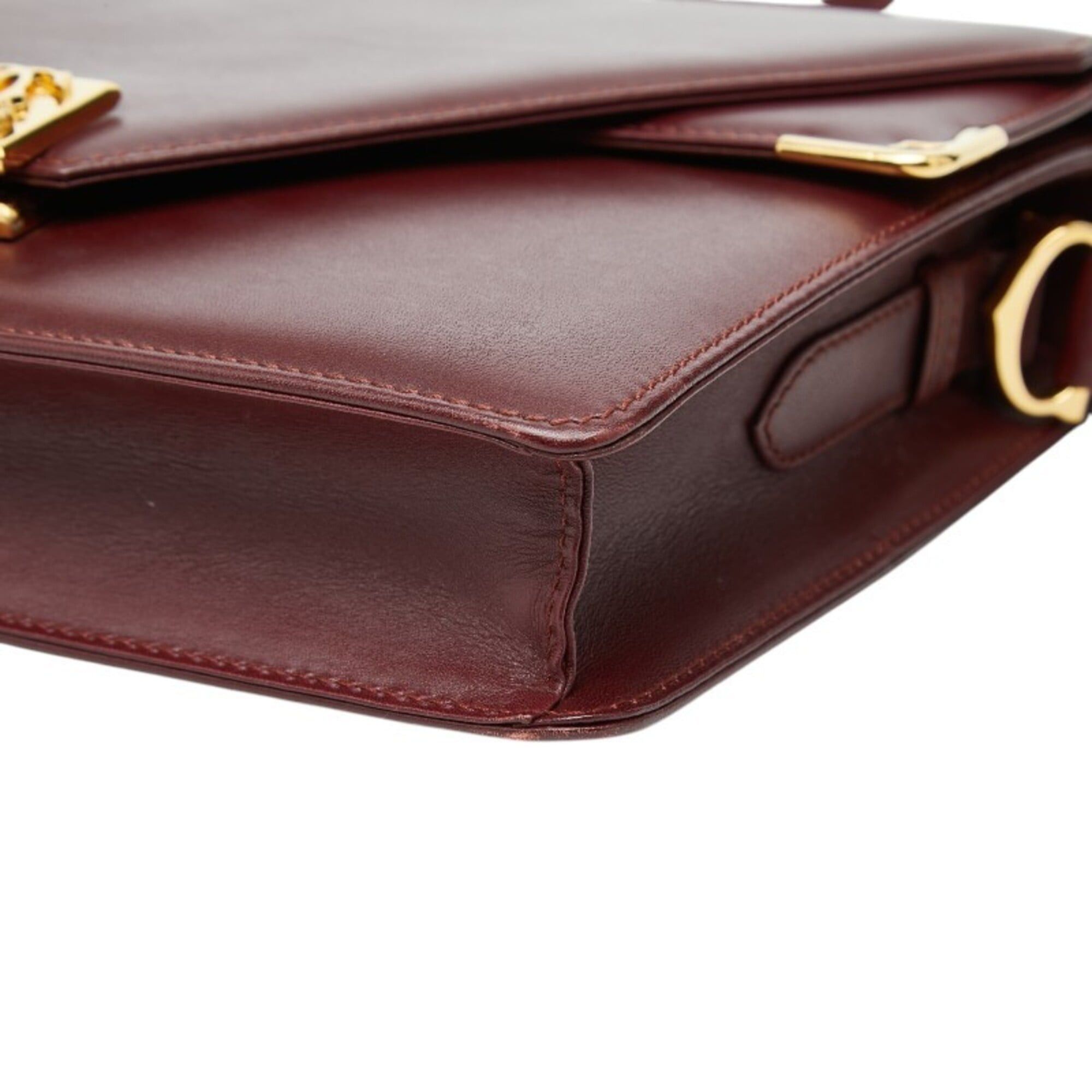 Cartier Cartier Must Line Shoulder Bag, Bordeaux/Wine Red Leather, Women's. Size ONE SIZE - 4 Thumbnail