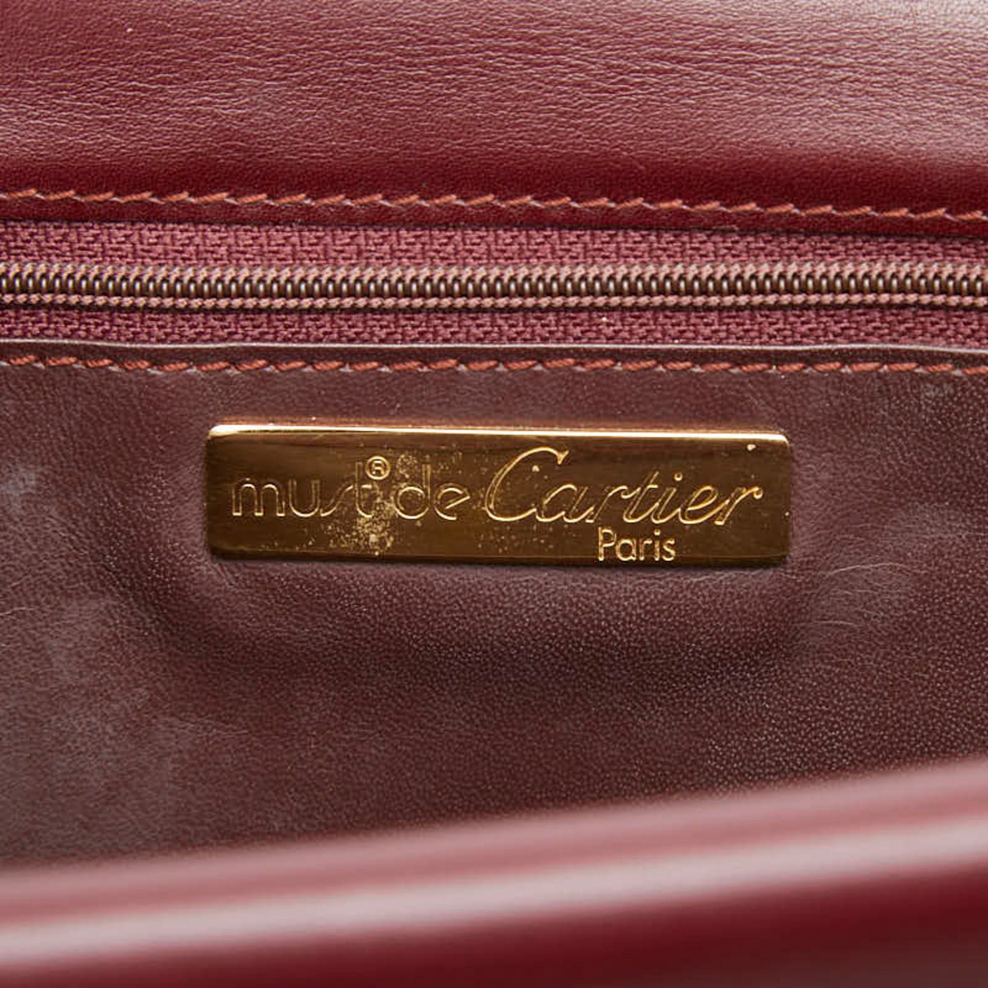 Cartier Cartier Must Line Shoulder Bag, Bordeaux/Wine Red Leather, Women's. Size ONE SIZE - 8 Thumbnail