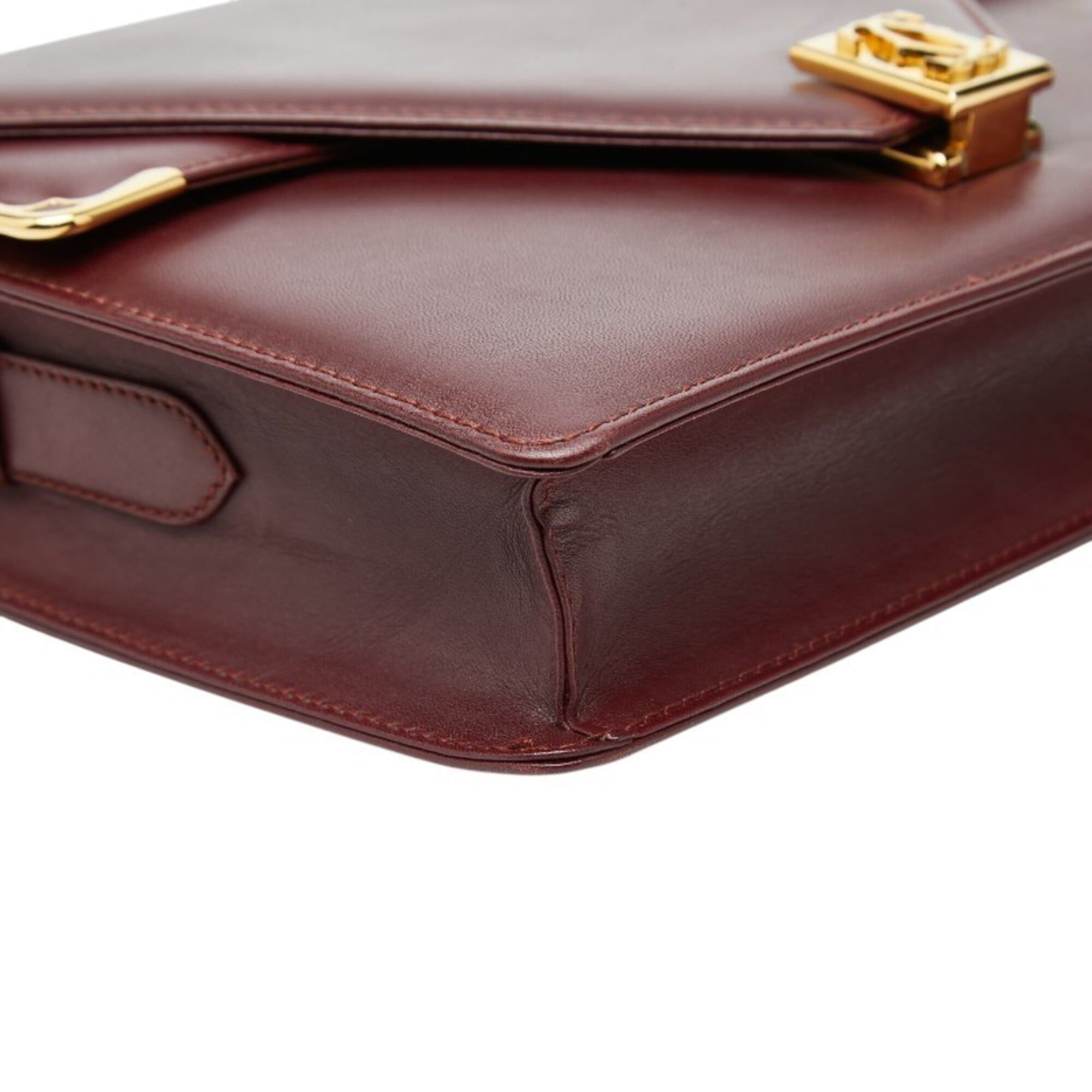 Cartier Cartier Must Line Shoulder Bag, Bordeaux/Wine Red Leather, Women's. Size ONE SIZE - 5 Thumbnail