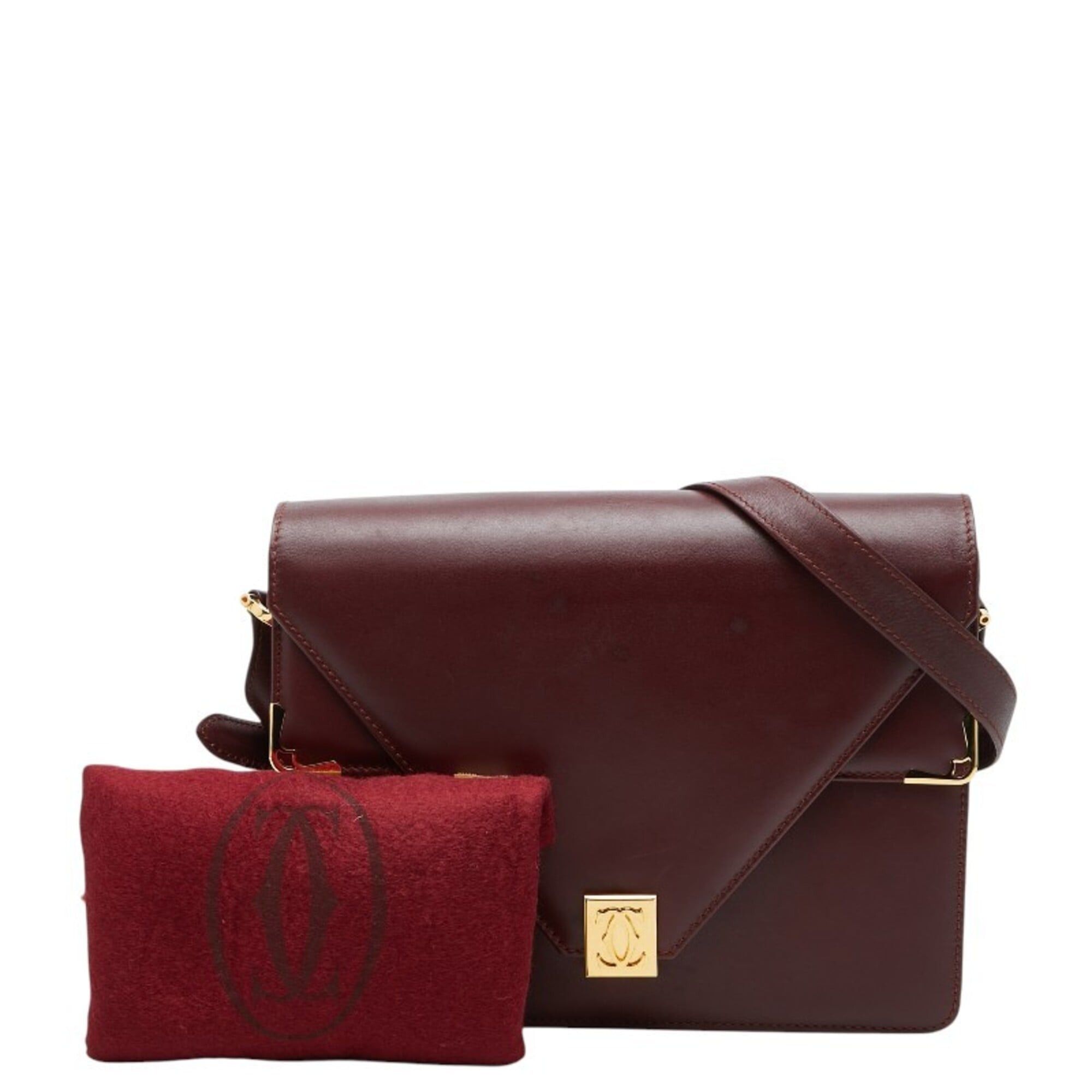 Cartier Cartier Must Line Shoulder Bag, Bordeaux/Wine Red Leather, Women's. Size ONE SIZE - 9 Thumbnail