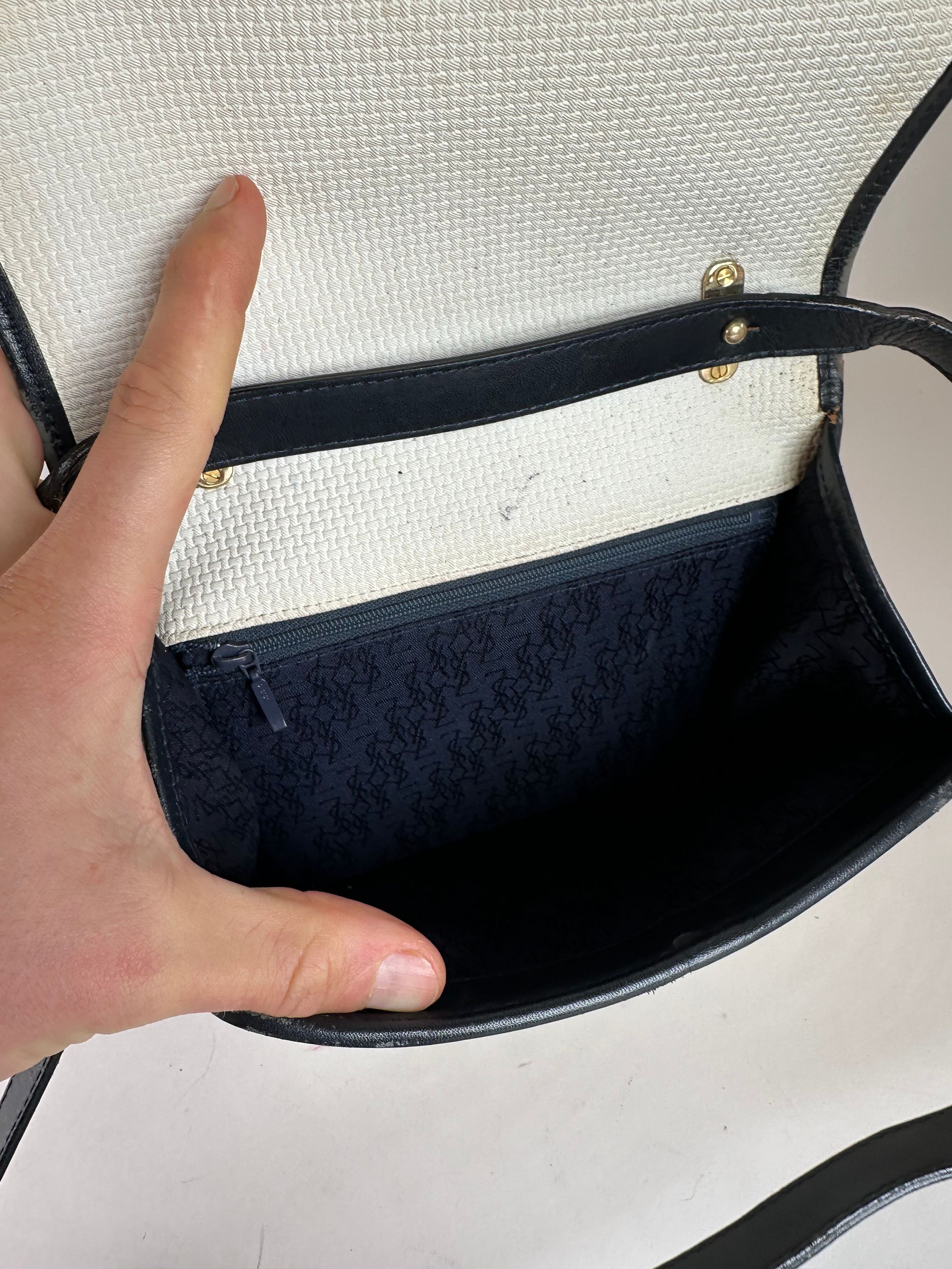 Other Vintage Yves Saint Laurent 2Way Canvas Leather Flap Bag Whit Size ONE SIZE - 5 Thumbnail