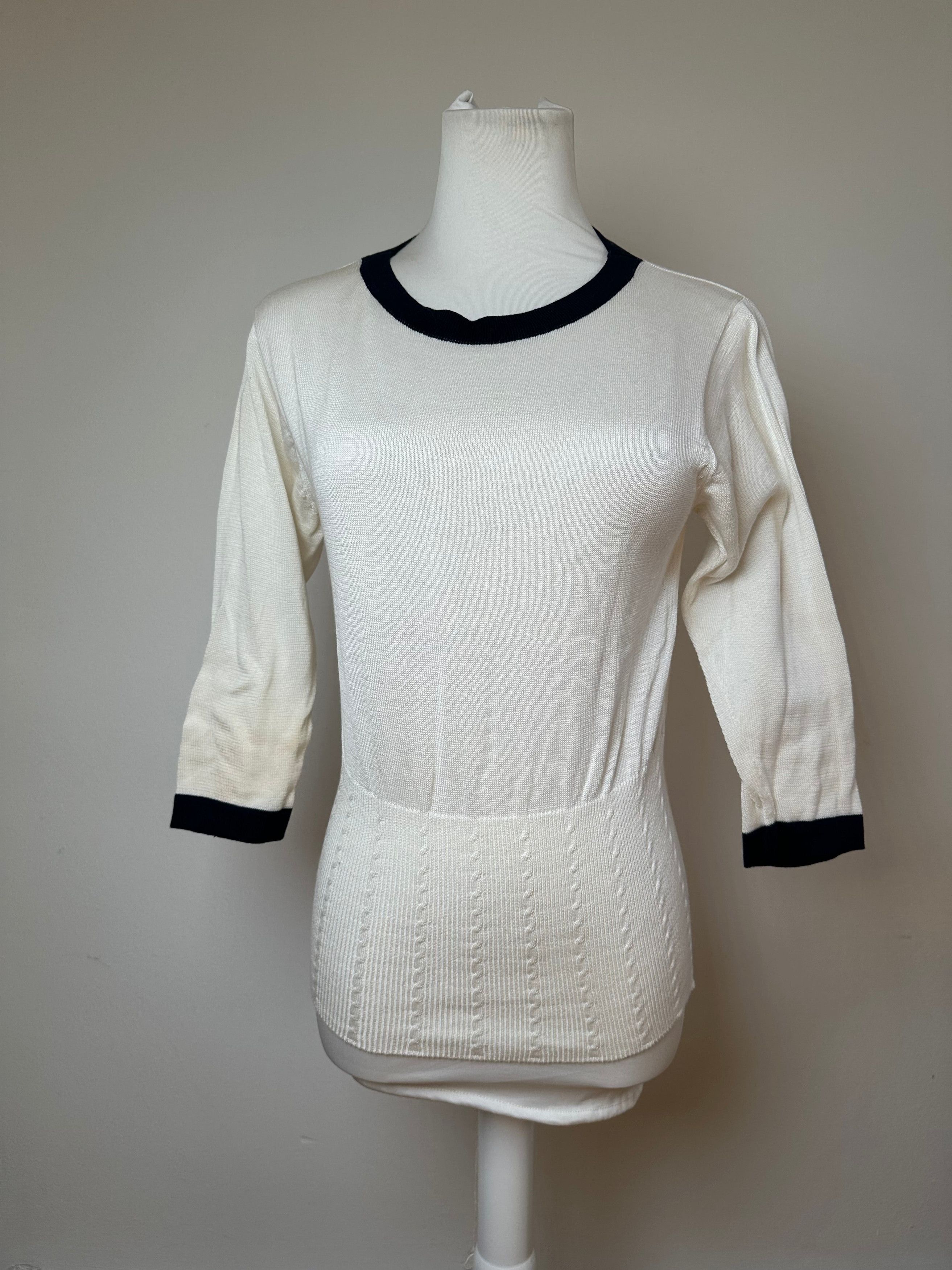 Dior Vintage Sports Crewneck Sweater Cream Navy M Size M / US 6-8 / IT 42-44 - 9 Thumbnail
