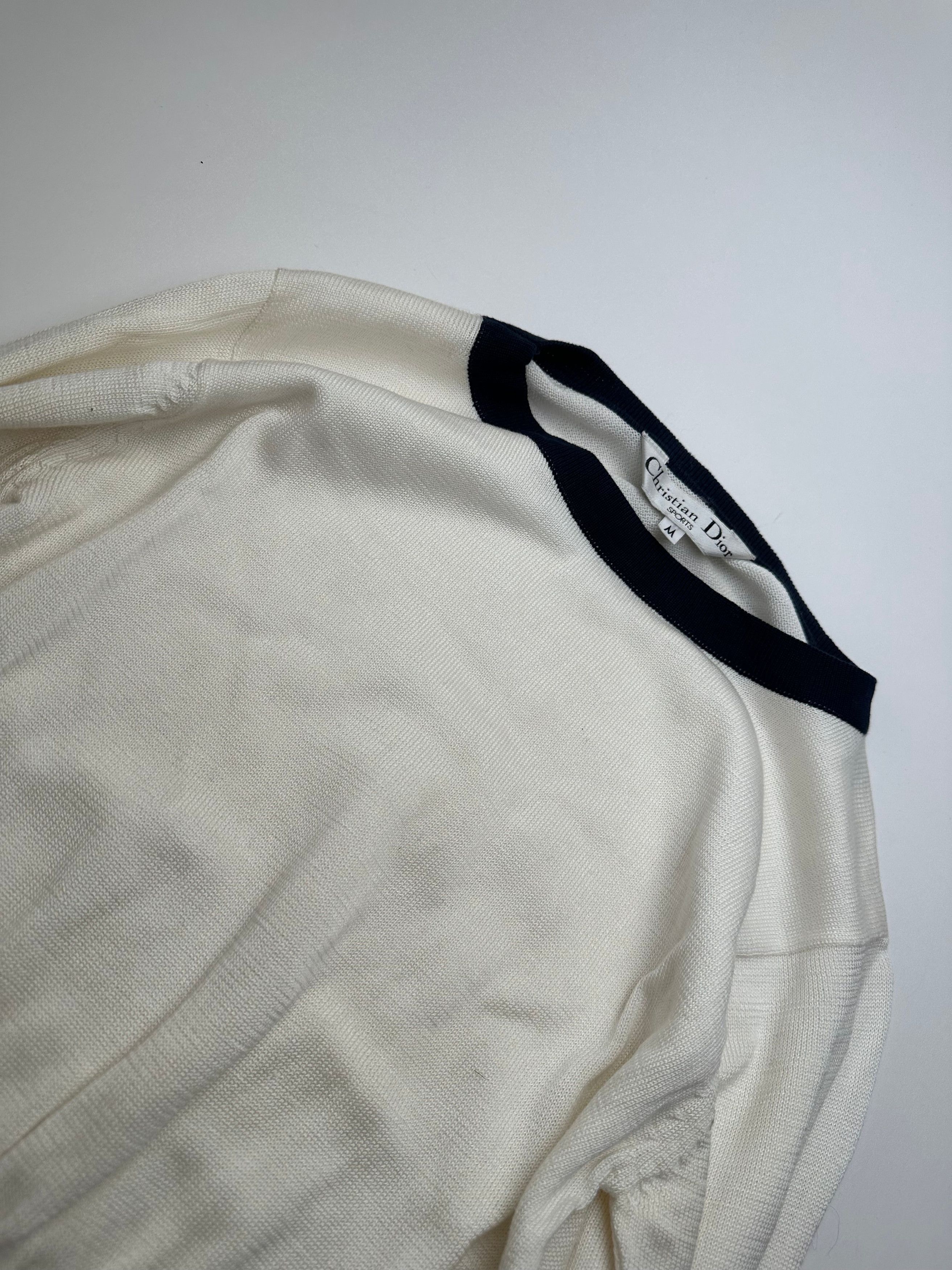 Dior Vintage Sports Crewneck Sweater Cream Navy M Size M / US 6-8 / IT 42-44 - 6 Thumbnail