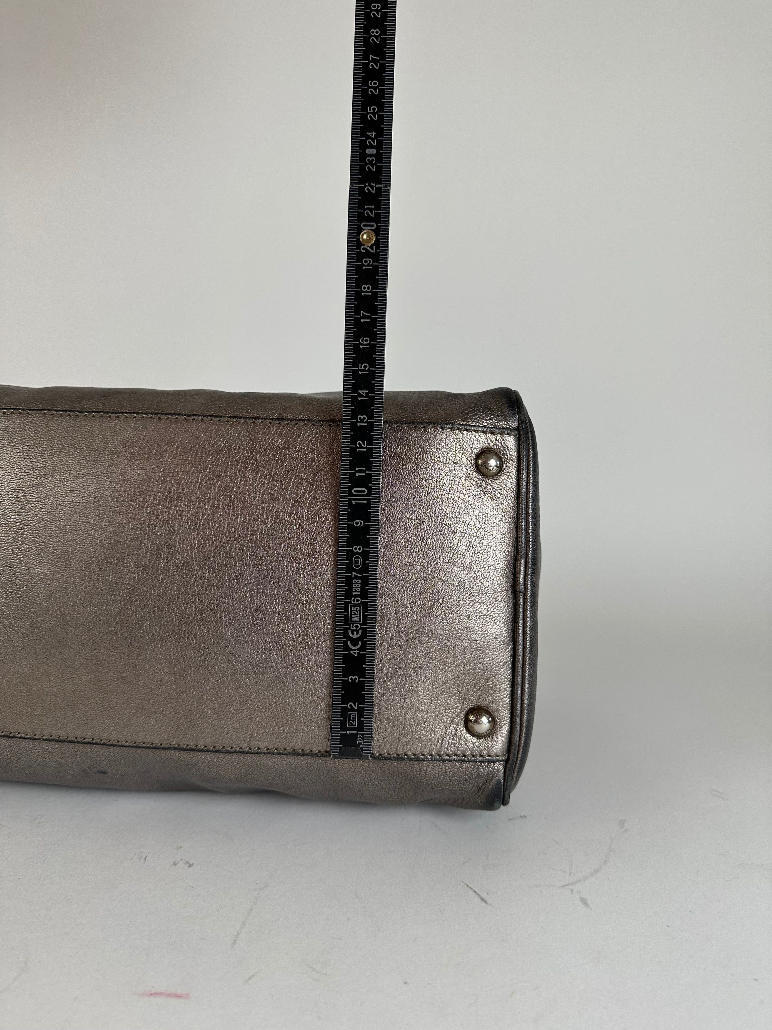 Salvatore Ferragamo Vintage Gancini Leather Bowling Bag Anthracite Size ONE SIZE - 9 Thumbnail