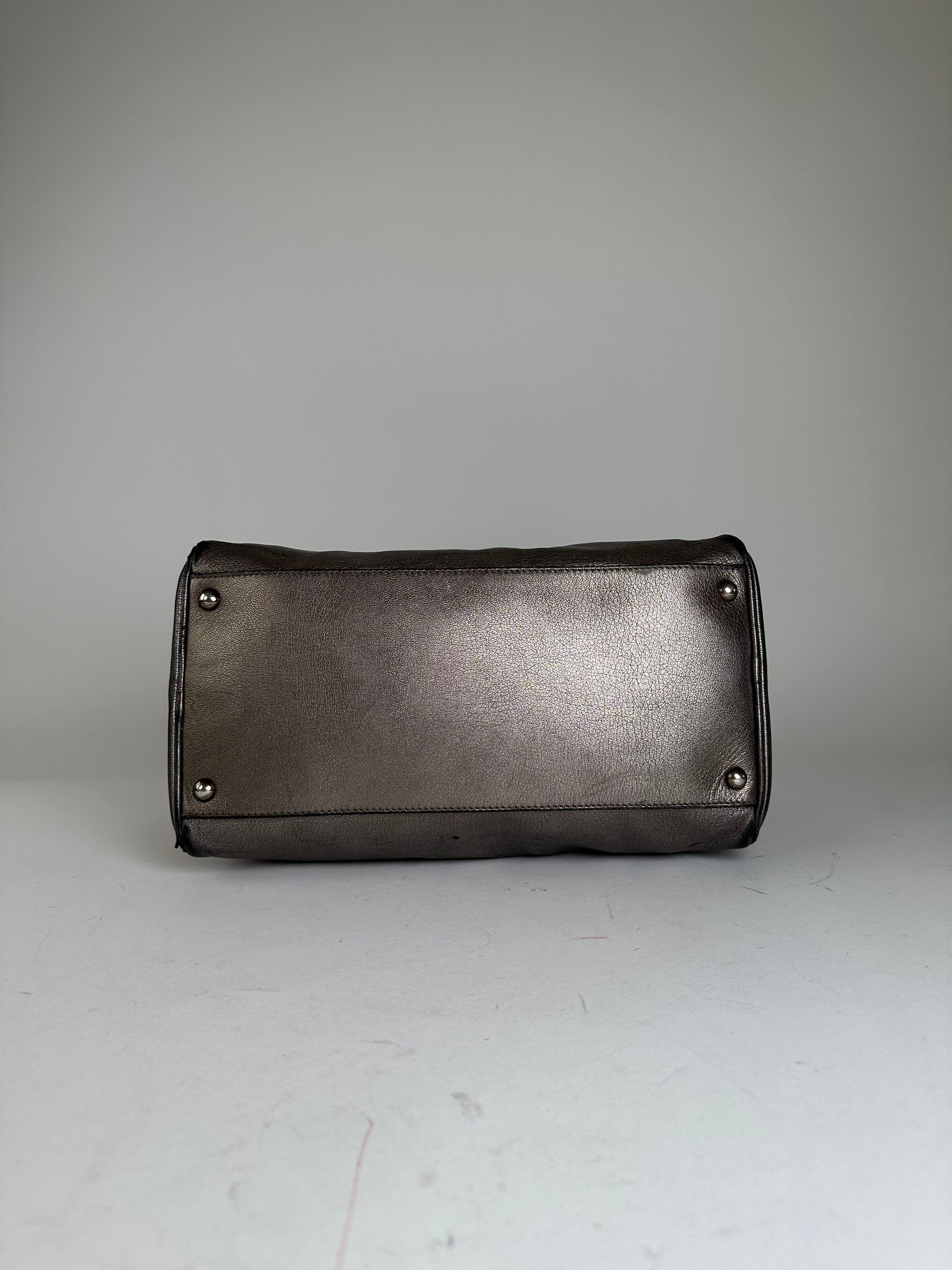 Salvatore Ferragamo Vintage Gancini Leather Bowling Bag Anthracite Size ONE SIZE - 7 Thumbnail