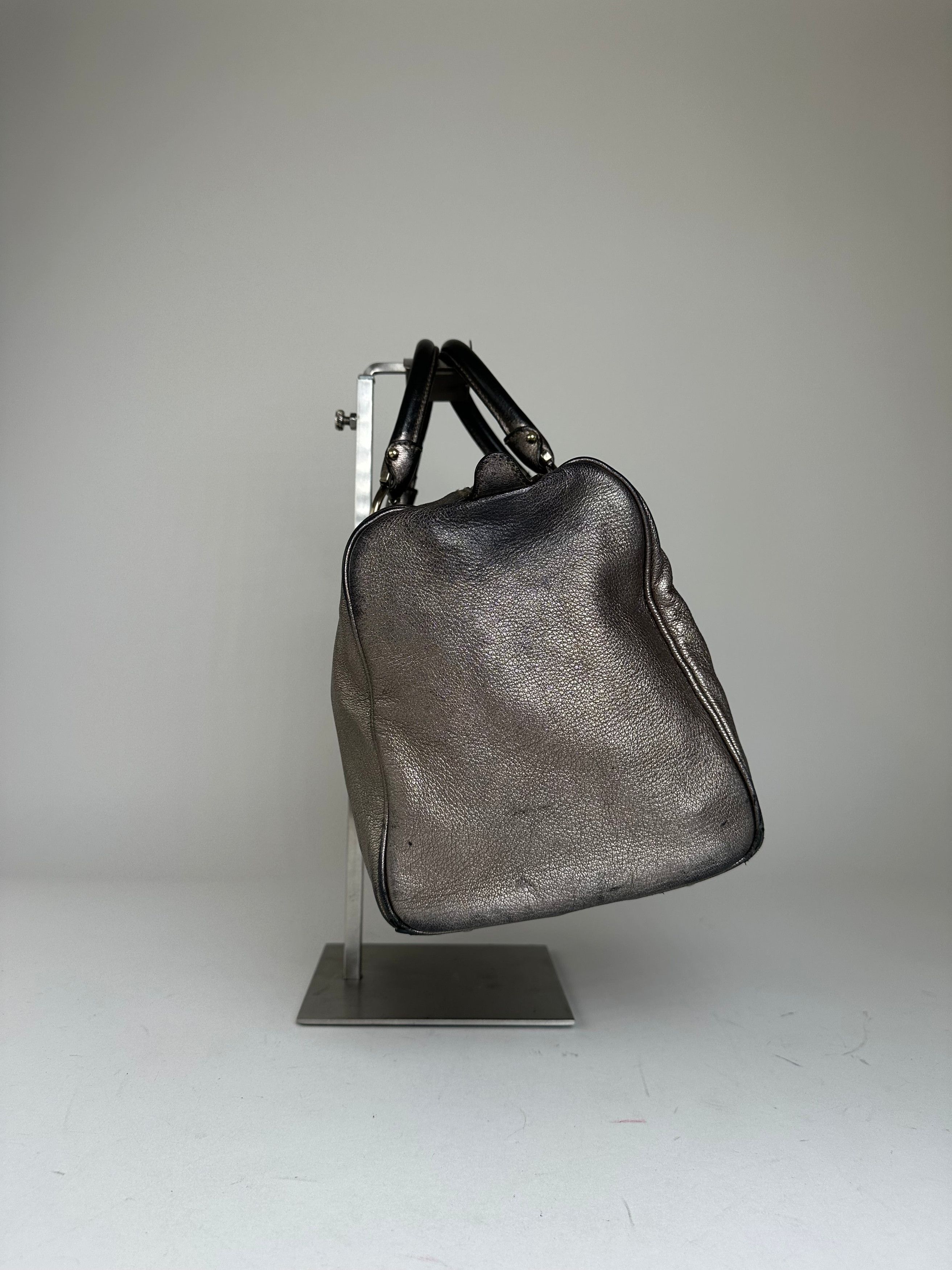 Salvatore Ferragamo Vintage Gancini Leather Bowling Bag Anthracite Size ONE SIZE - 5 Thumbnail
