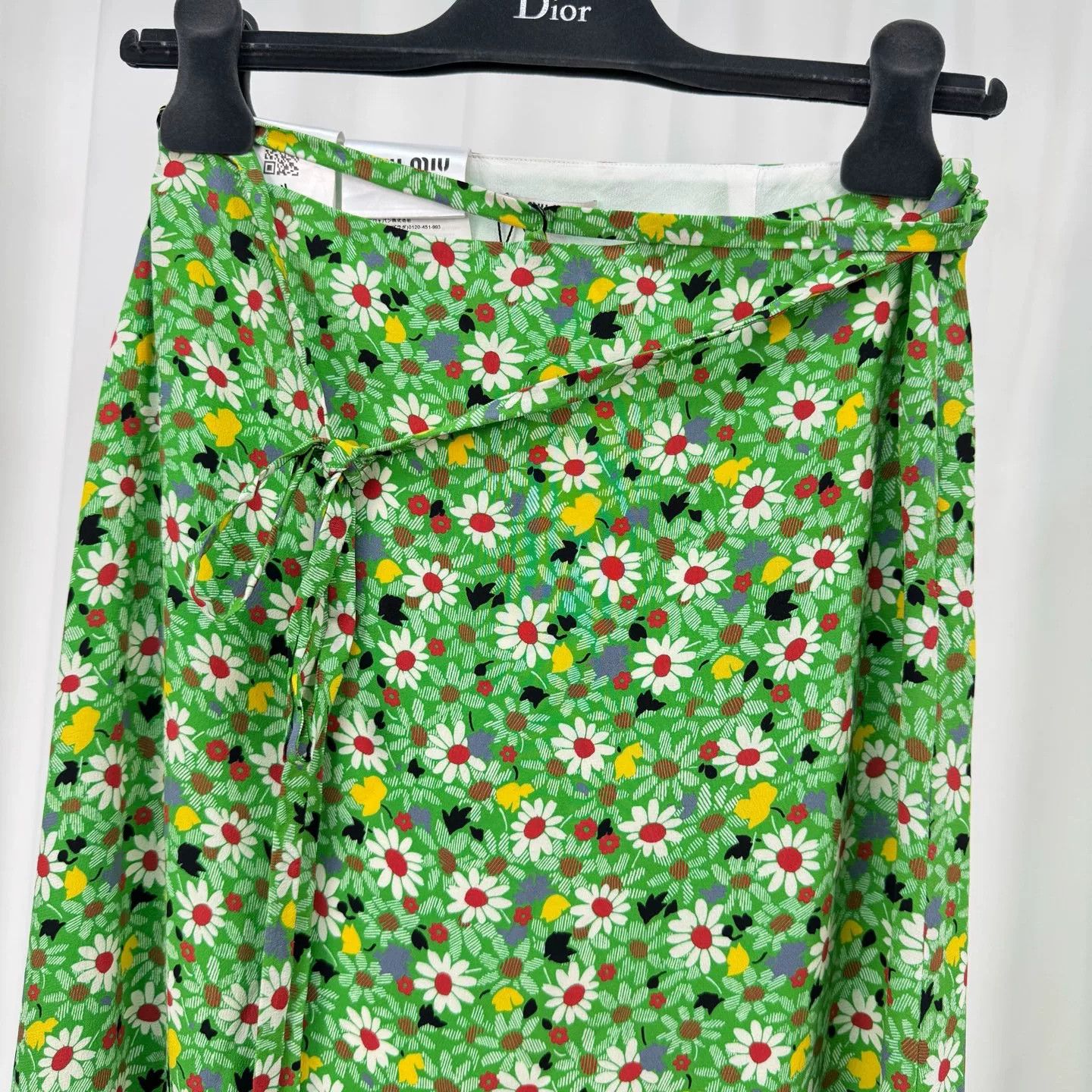 Miu Miu Miu Miu Green Daisy Tie Midi Skirt Size 36" / US 14 / IT 50 - 4 Thumbnail