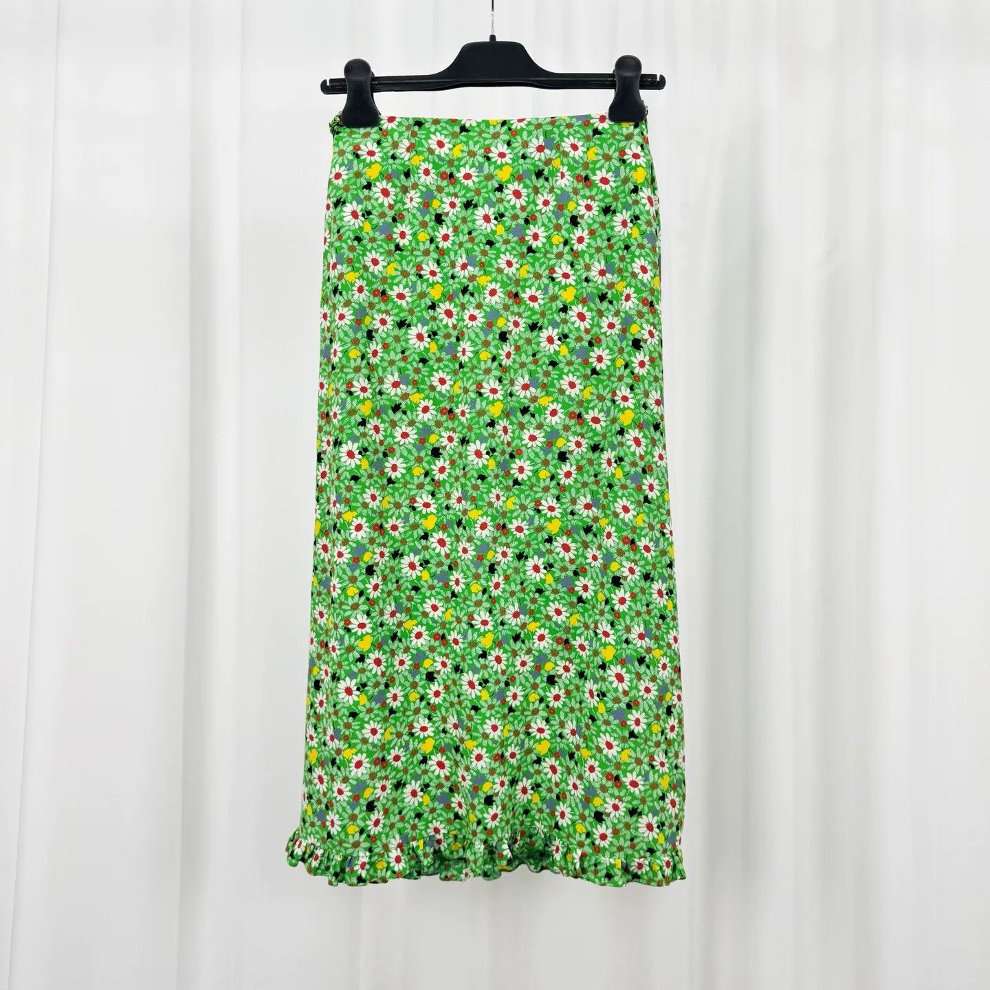Miu Miu Miu Miu Green Daisy Tie Midi Skirt Size 36" / US 14 / IT 50 - 2 Thumbnail