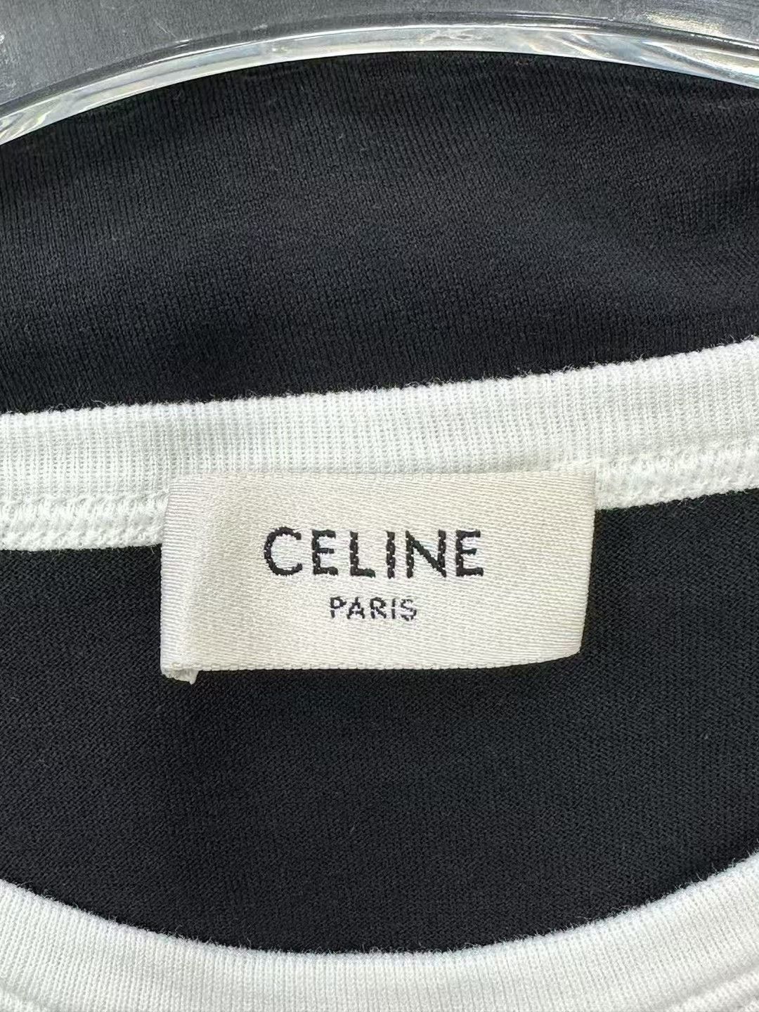 Celine Celine Black Embroidered Logo Short-Sleeve Top Size S / US 4 / IT 40 - 3 Thumbnail