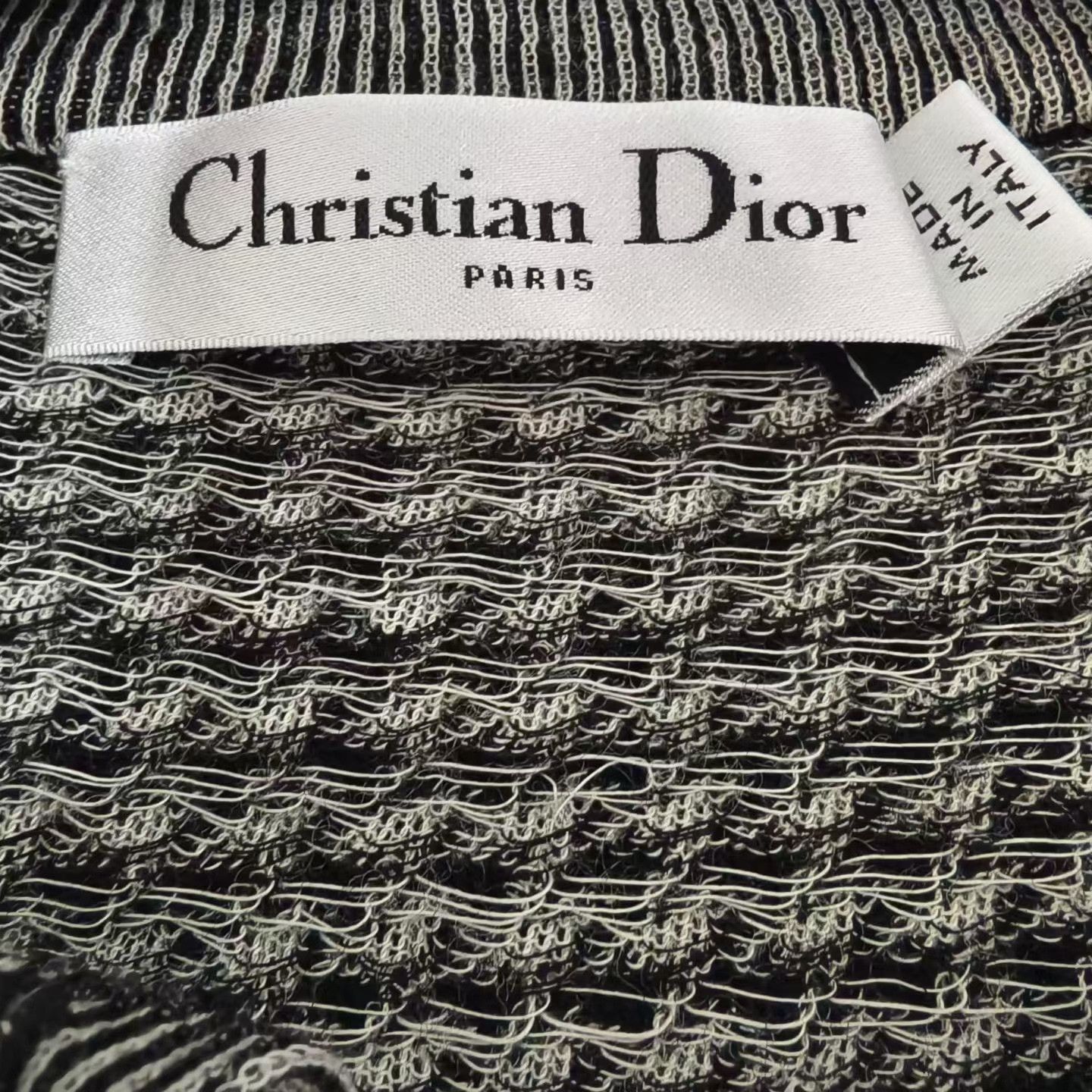 Dior DIOR Houndstooth Bow Collar Wool Sweater Size XXS / US 00 / IT 34 - 3 Thumbnail