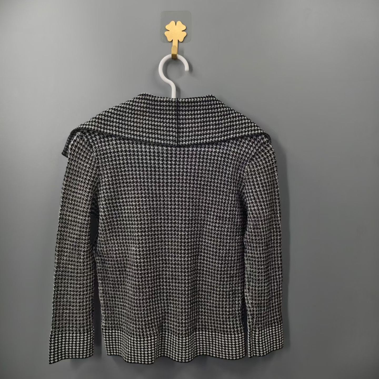 Dior DIOR Houndstooth Bow Collar Wool Sweater Size XXS / US 00 / IT 34 - 2 Thumbnail