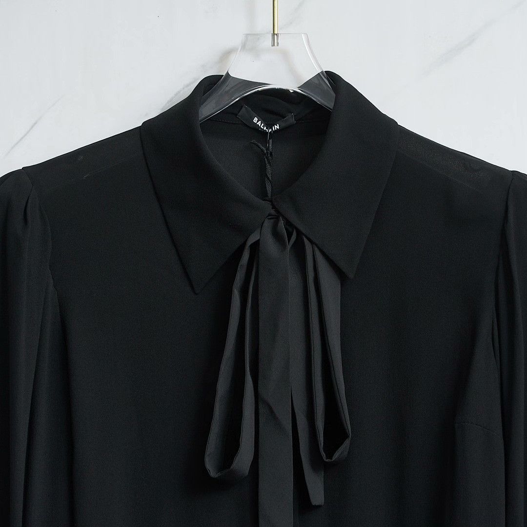Balmain Balmain Court Style Silk Shirt Size S / US 4 / IT 40 - 2 Thumbnail