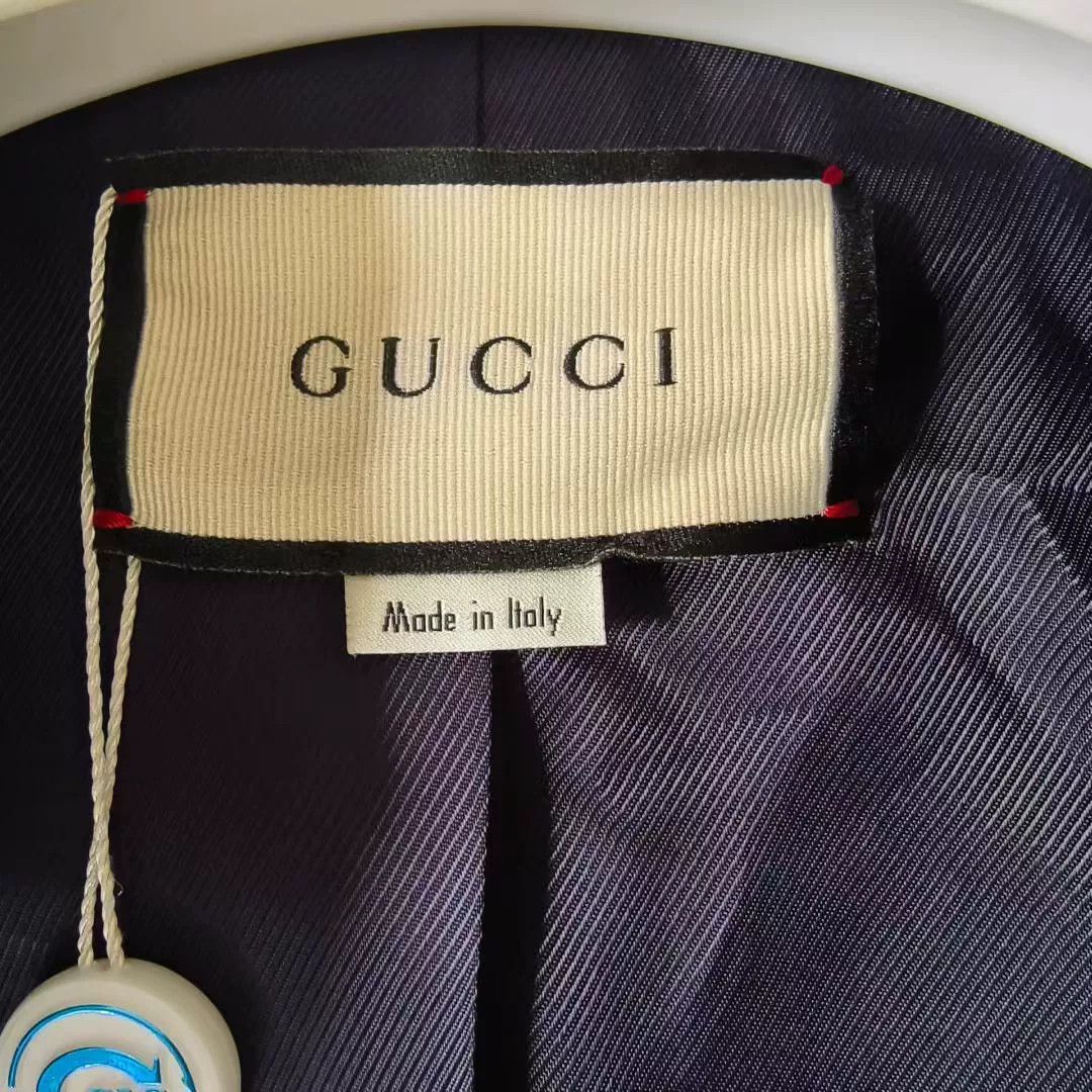 Gucci Gucci Deep Blue All-Over Print Single-Button Blazer Size XS / US 0-2 / IT 36-38 - 3 Thumbnail