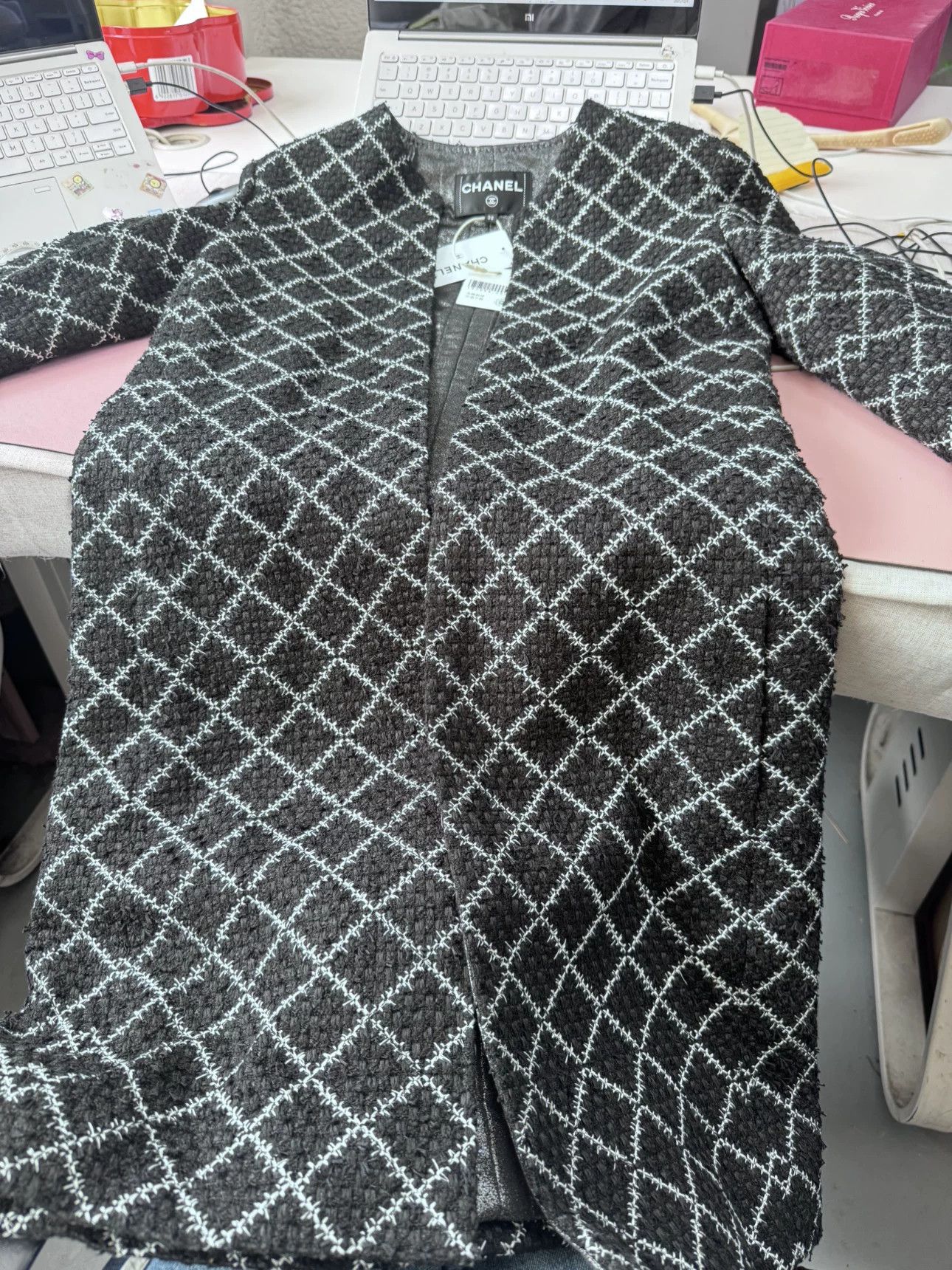 Chanel Chanel Black White Diamond Pattern Dress Size M / US 6-8 / IT 42-44 - 8 Thumbnail