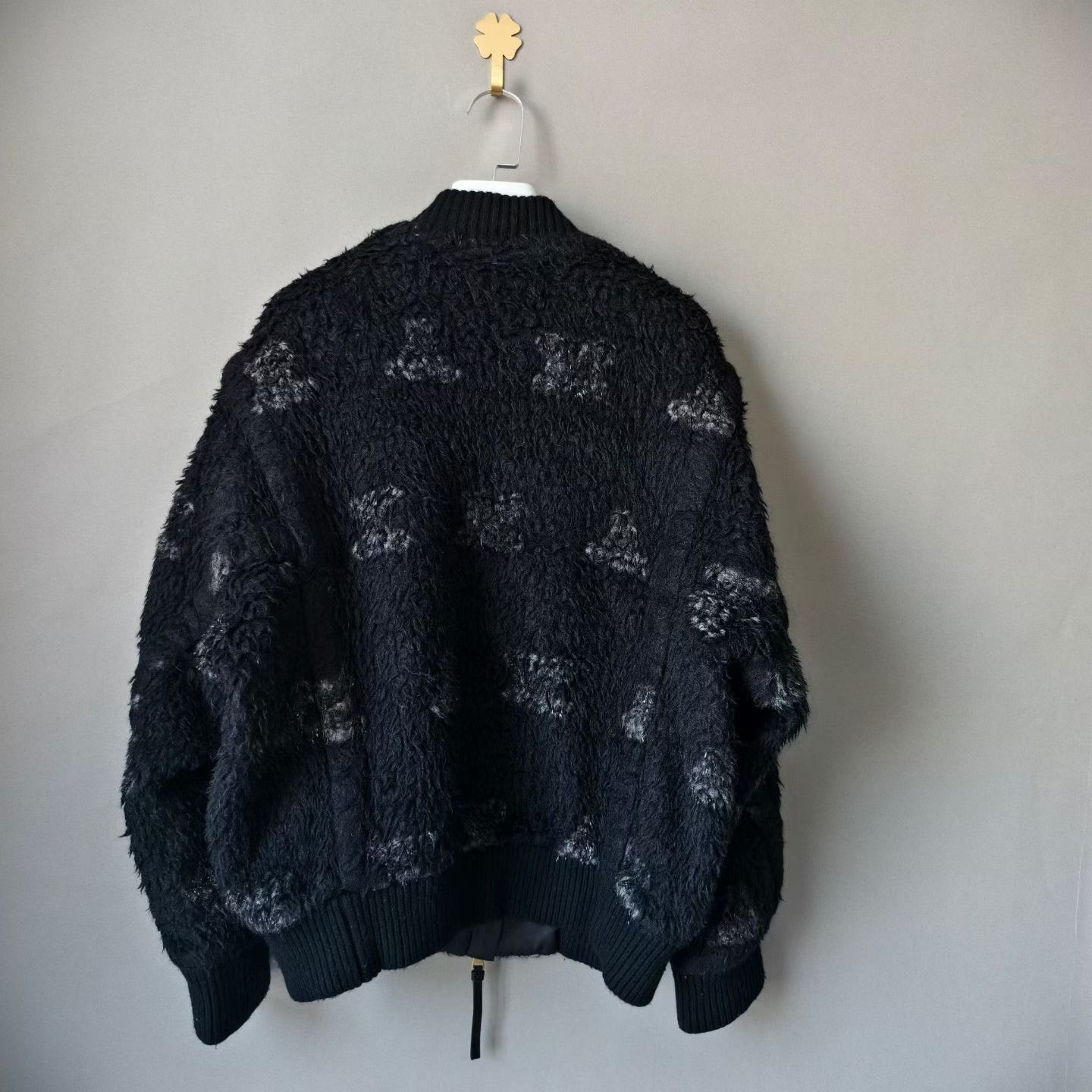 Max Mara MaxMara Black Alpaca Full Print Teddy Jacket Size S / US 4 / IT 40 - 2 Thumbnail