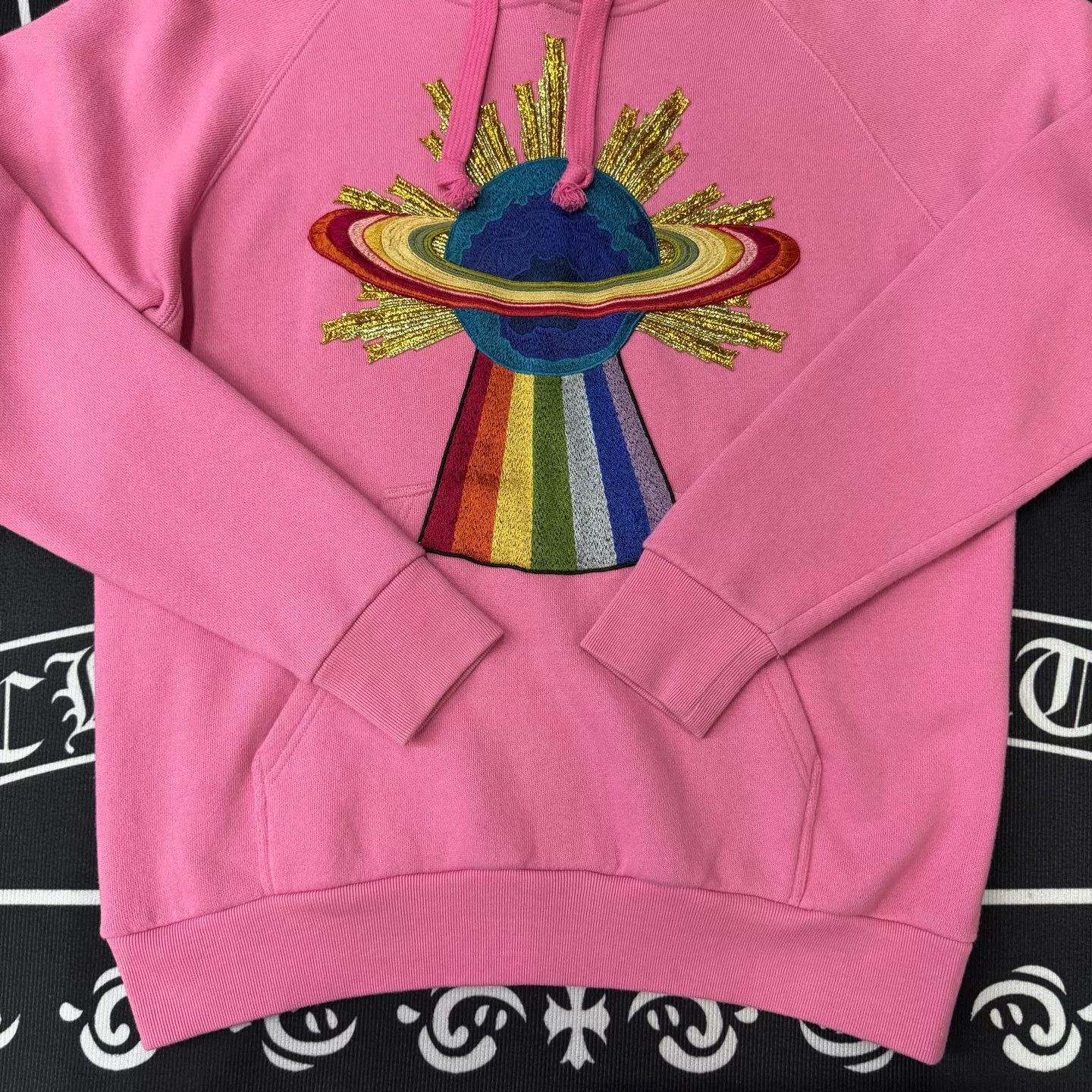 Gucci Gucci Pink Planet Embroidery Hoodie Size S / US 4 / IT 40 - 2 Thumbnail