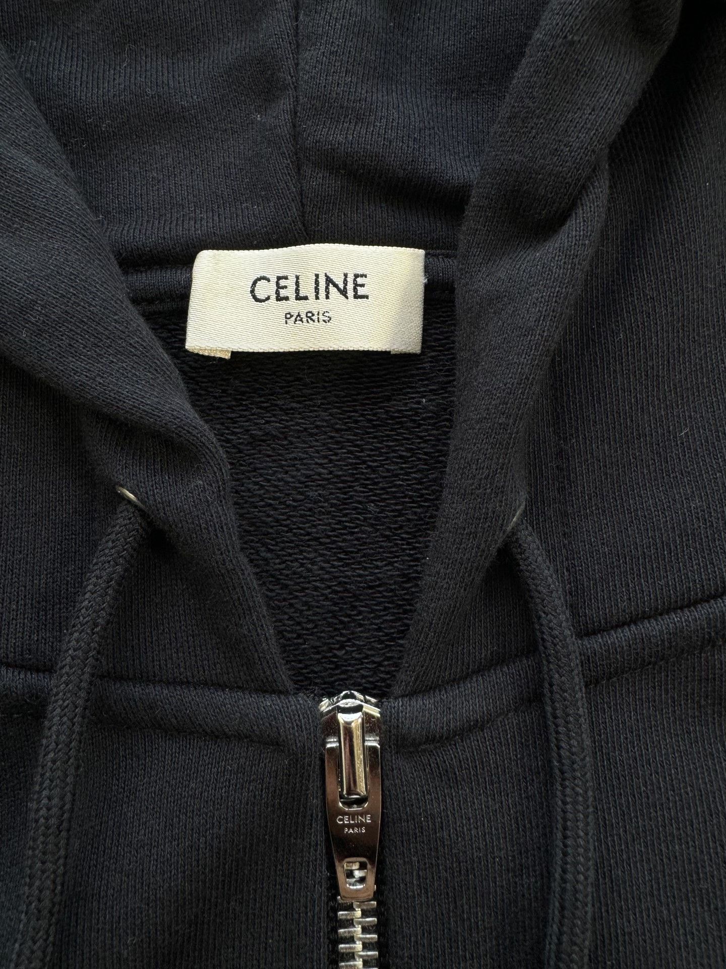 Celine Celine Black Zip-Up Hooded Logo Jacket Size US M / EU 48-50 / 2 - 3 Thumbnail