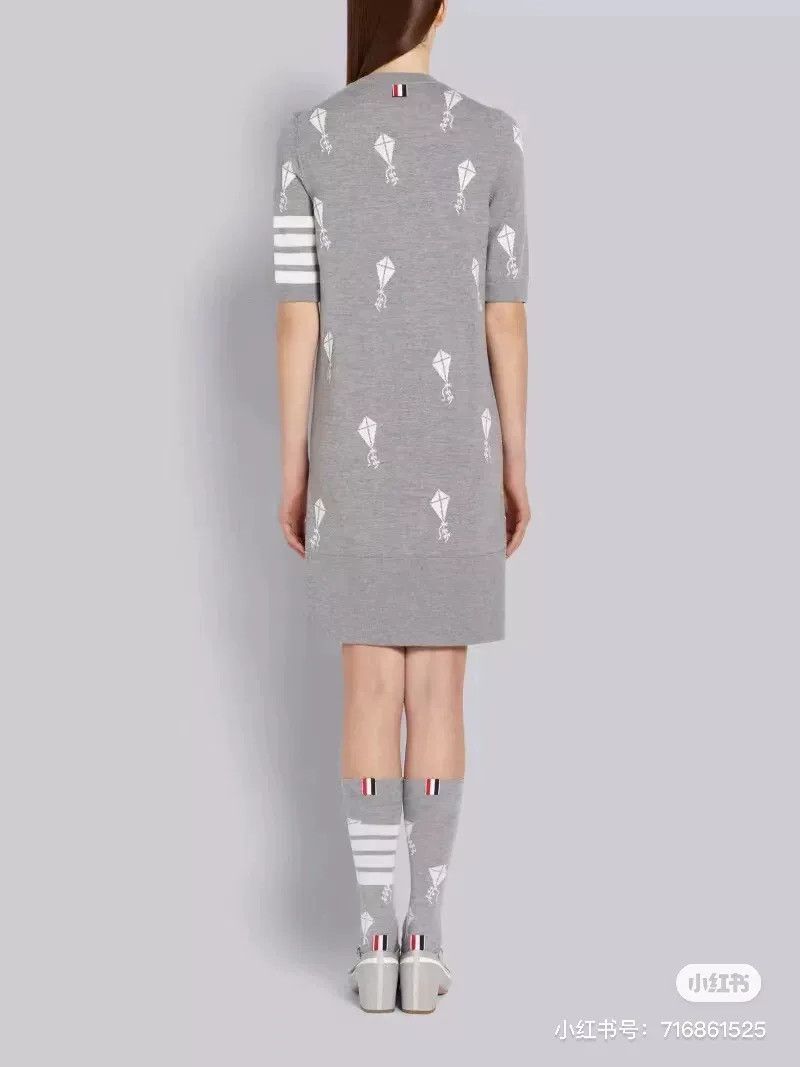 Thom Browne Thom Browne Gray Short-Sleeve Dress Size S / US 4 / IT 40 - 6 Thumbnail