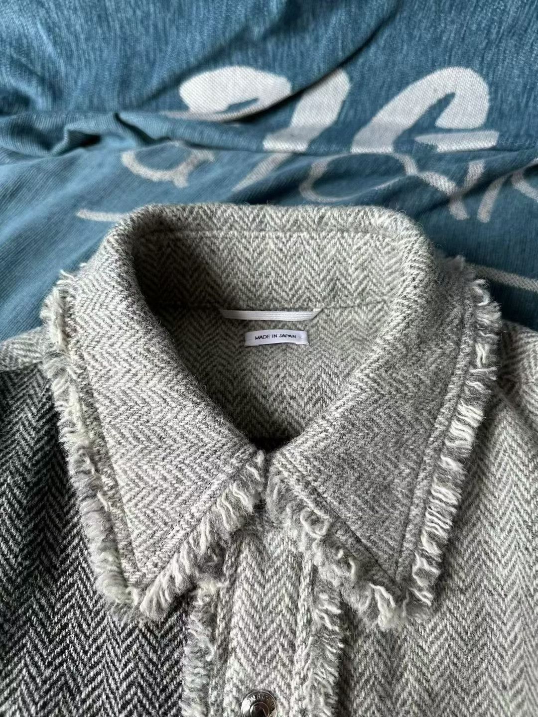 Thom Browne Thom Browne Gray Frayed Wool Shirt Jacket Size US L / EU 52-54 / 3 - 3 Thumbnail
