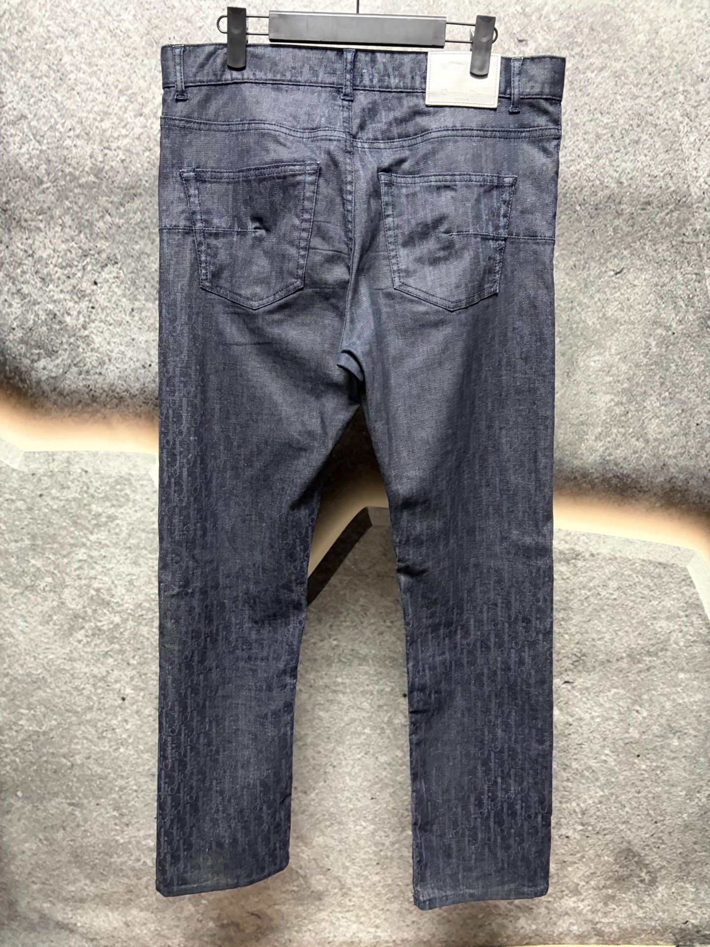 Dior Dior Dark Blue All-Over Print Jeans Size US 33 - 2 Thumbnail