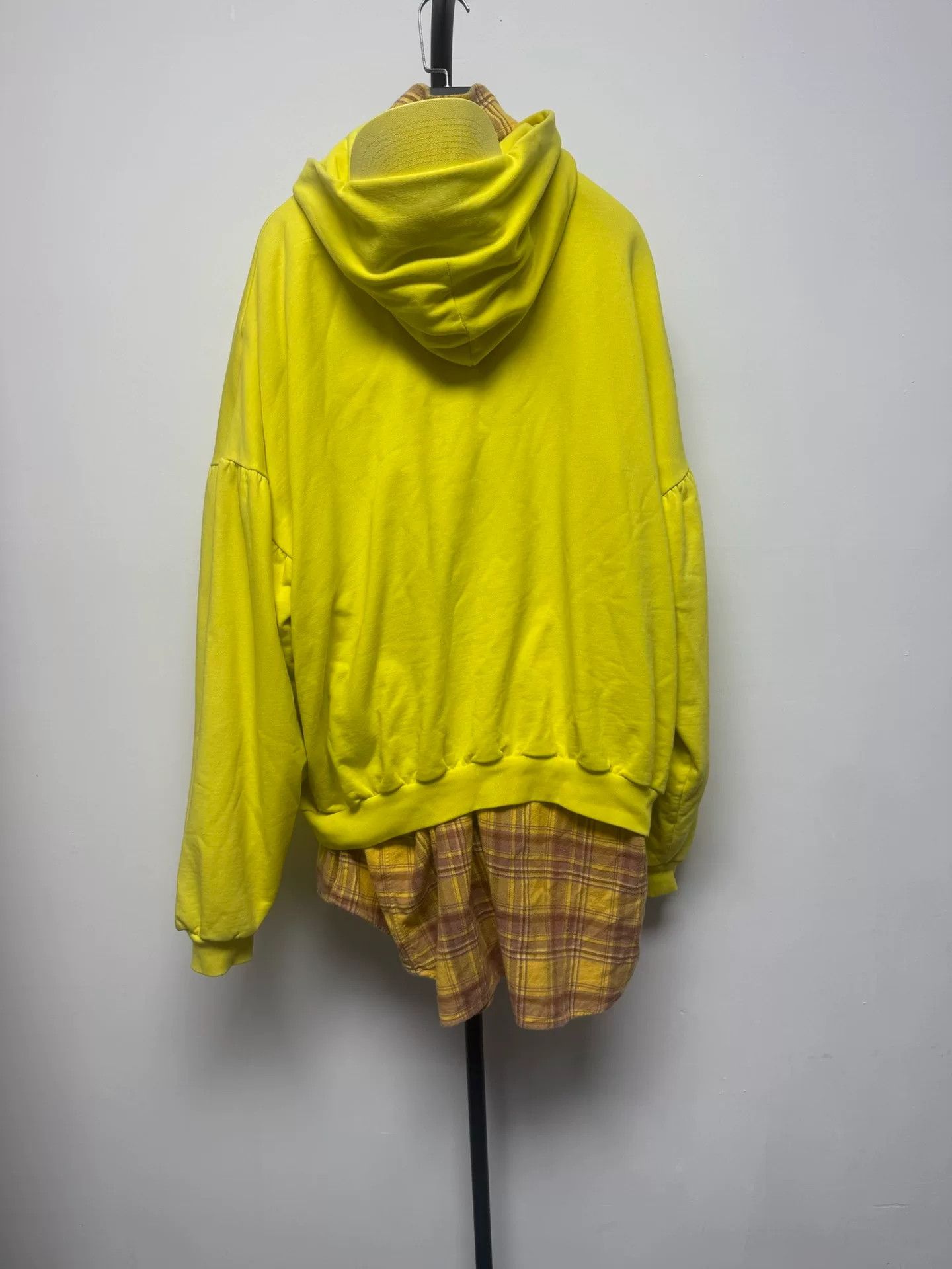 Balenciaga Balenciaga Yellow Spliced Print Loose Hoodie Size M / US 6-8 / IT 42-44 - 2 Thumbnail