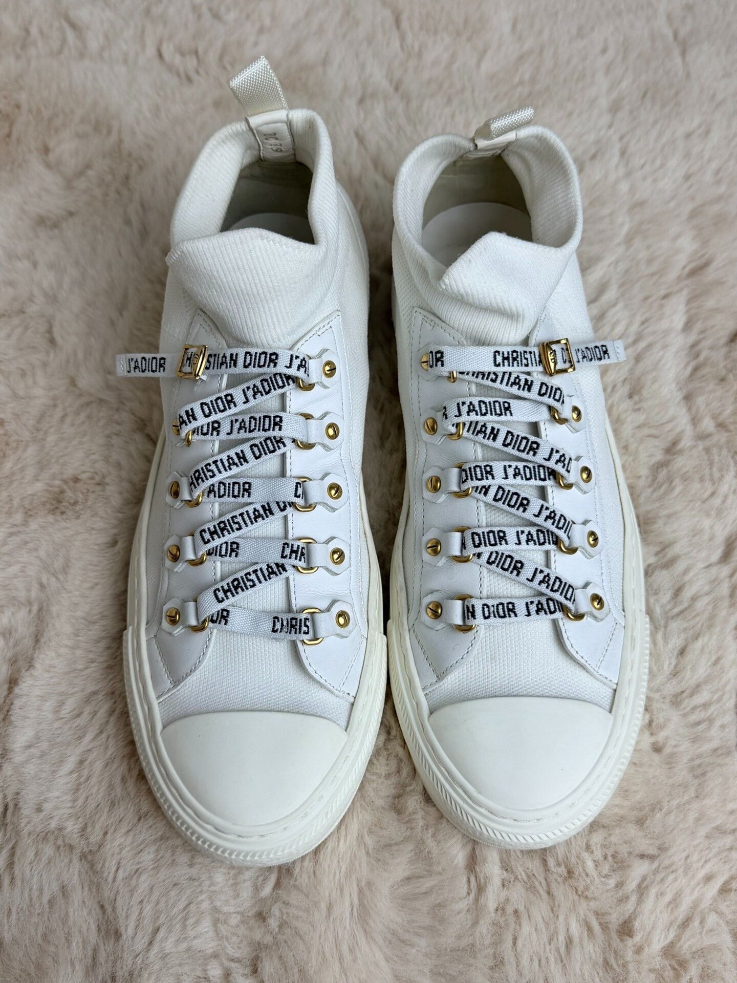 Dior Dior Canvas White Lowtop Sneakers us_9 Women Size US 9 / IT 39 - 3 Thumbnail