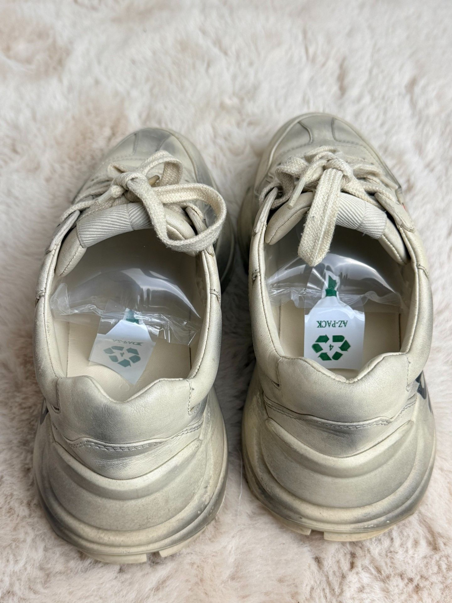 Gucci Gucci Distressed White Lowtop Sneakers us_5-5 Women Size US 5.5 / IT 35.5 - 4 Thumbnail