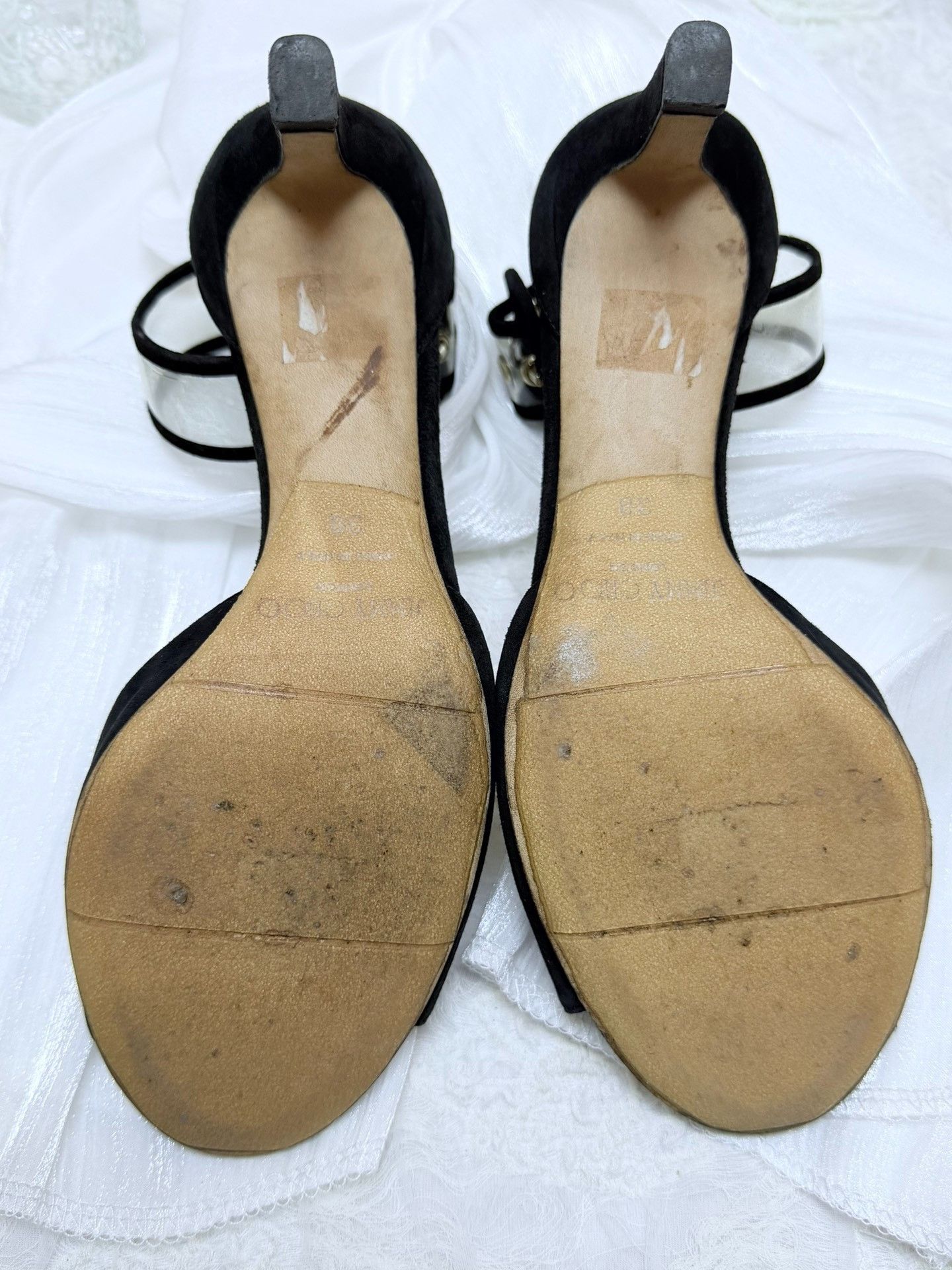 Jimmy Choo Jimmy Choo Velvet Black Sandals us_8 Women Size US 8 / IT 38 - 6 Thumbnail