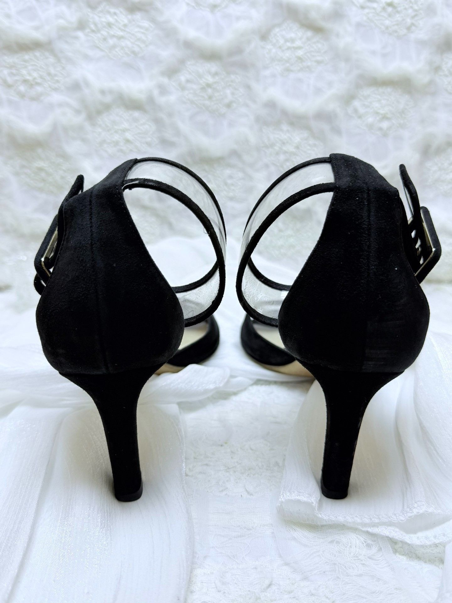 Jimmy Choo Jimmy Choo Velvet Black Sandals us_8 Women Size US 8 / IT 38 - 4 Thumbnail