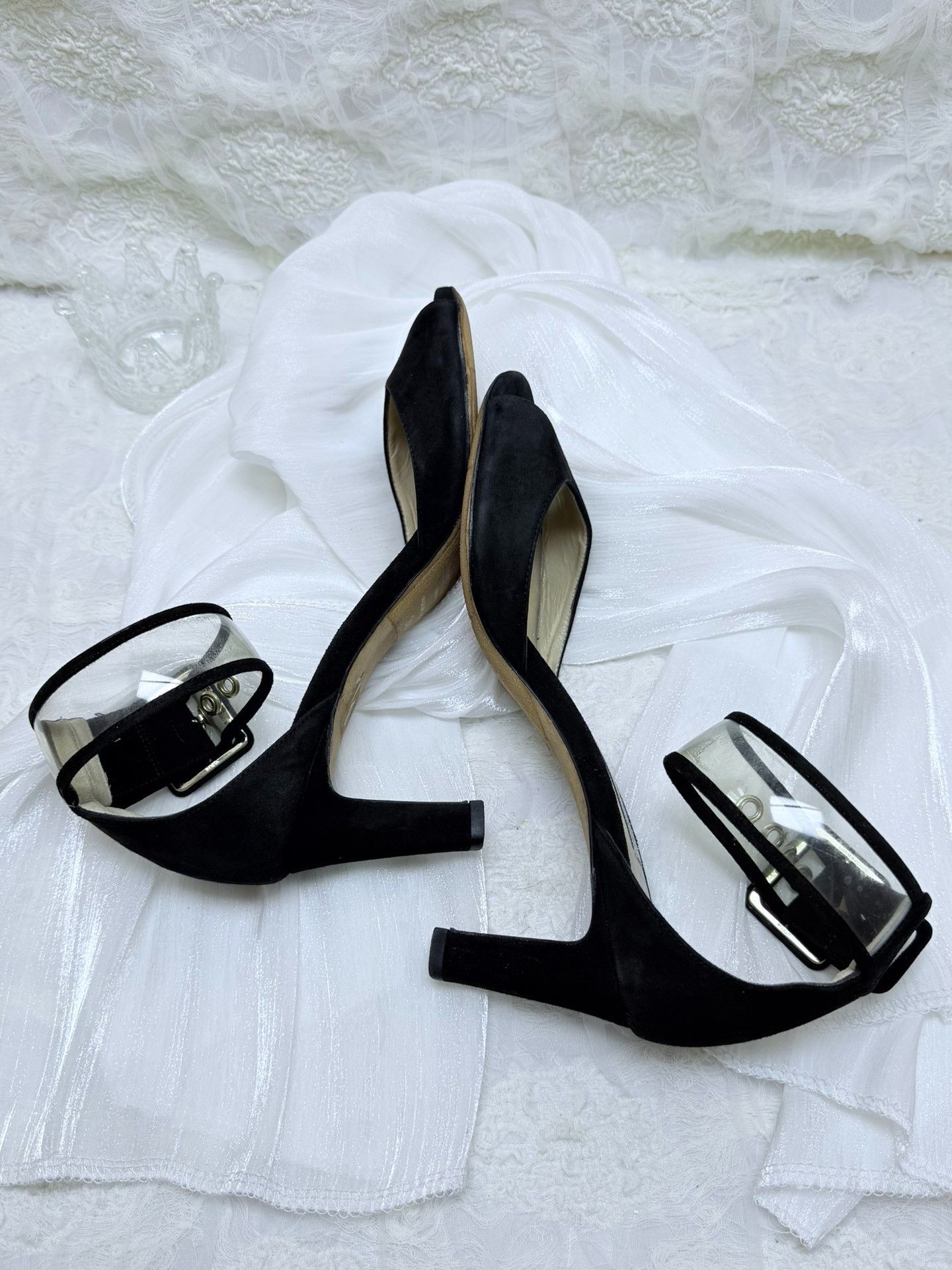 Jimmy Choo Jimmy Choo Velvet Black Sandals us_8 Women Size US 8 / IT 38 - 5 Thumbnail