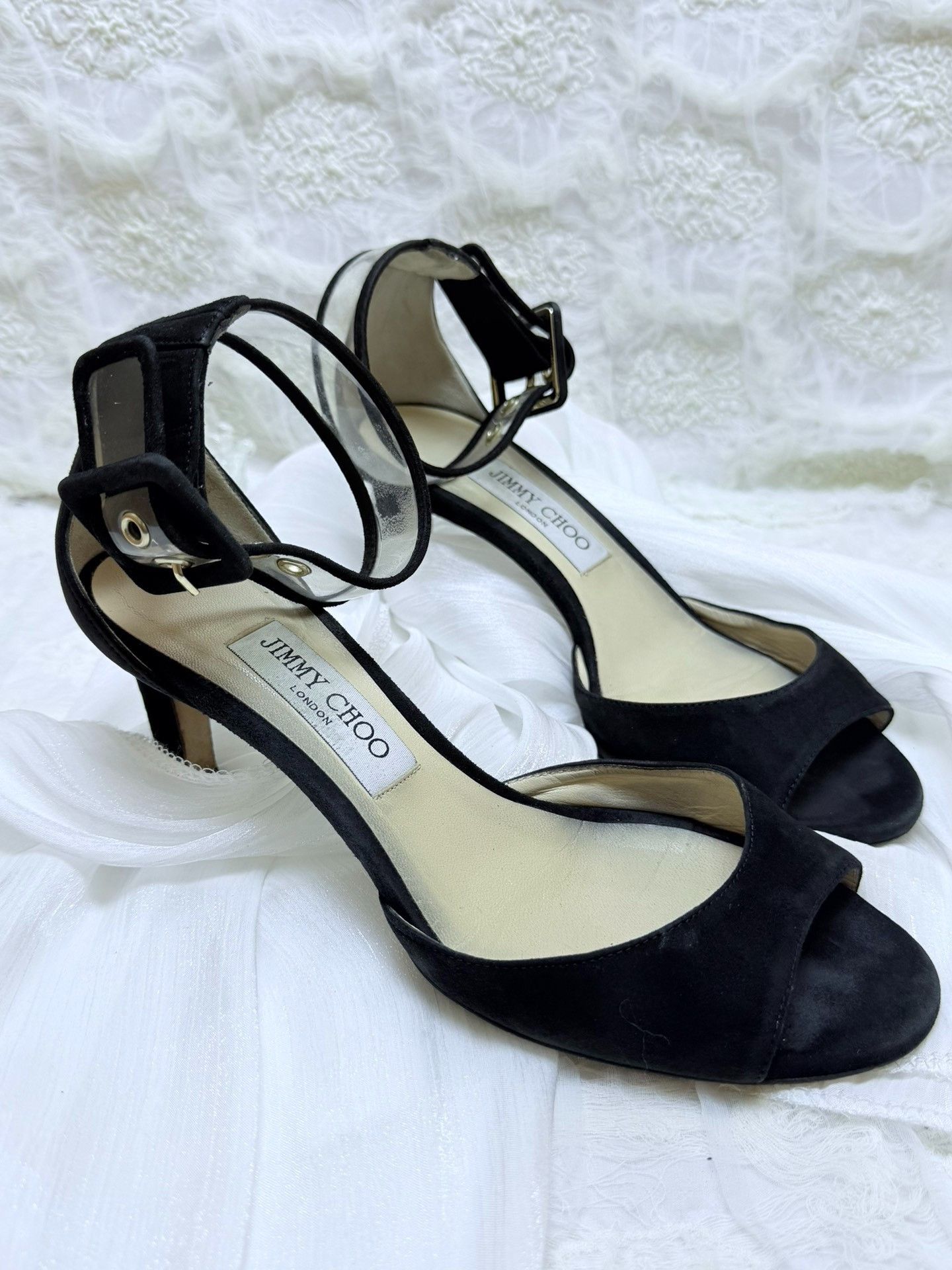 Jimmy Choo Jimmy Choo Velvet Black Sandals us_8 Women Size US 8 / IT 38 - 2 Thumbnail