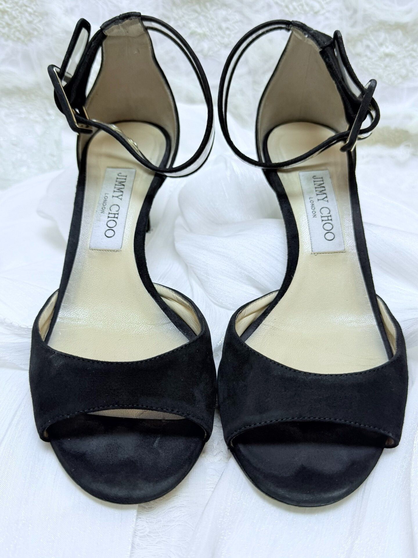 Jimmy Choo Jimmy Choo Velvet Black Sandals us_8 Women Size US 8 / IT 38 - 3 Thumbnail