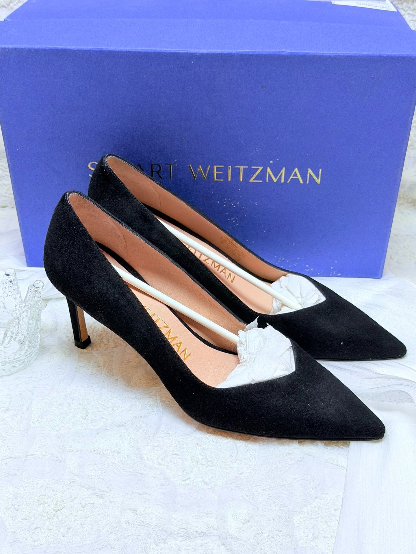 Stuart Weitzman Stuart Weitzman Suede Black Lowtop Sneakers us_6-5 Women Size US 6.5 / IT 36.5 - 3 Thumbnail