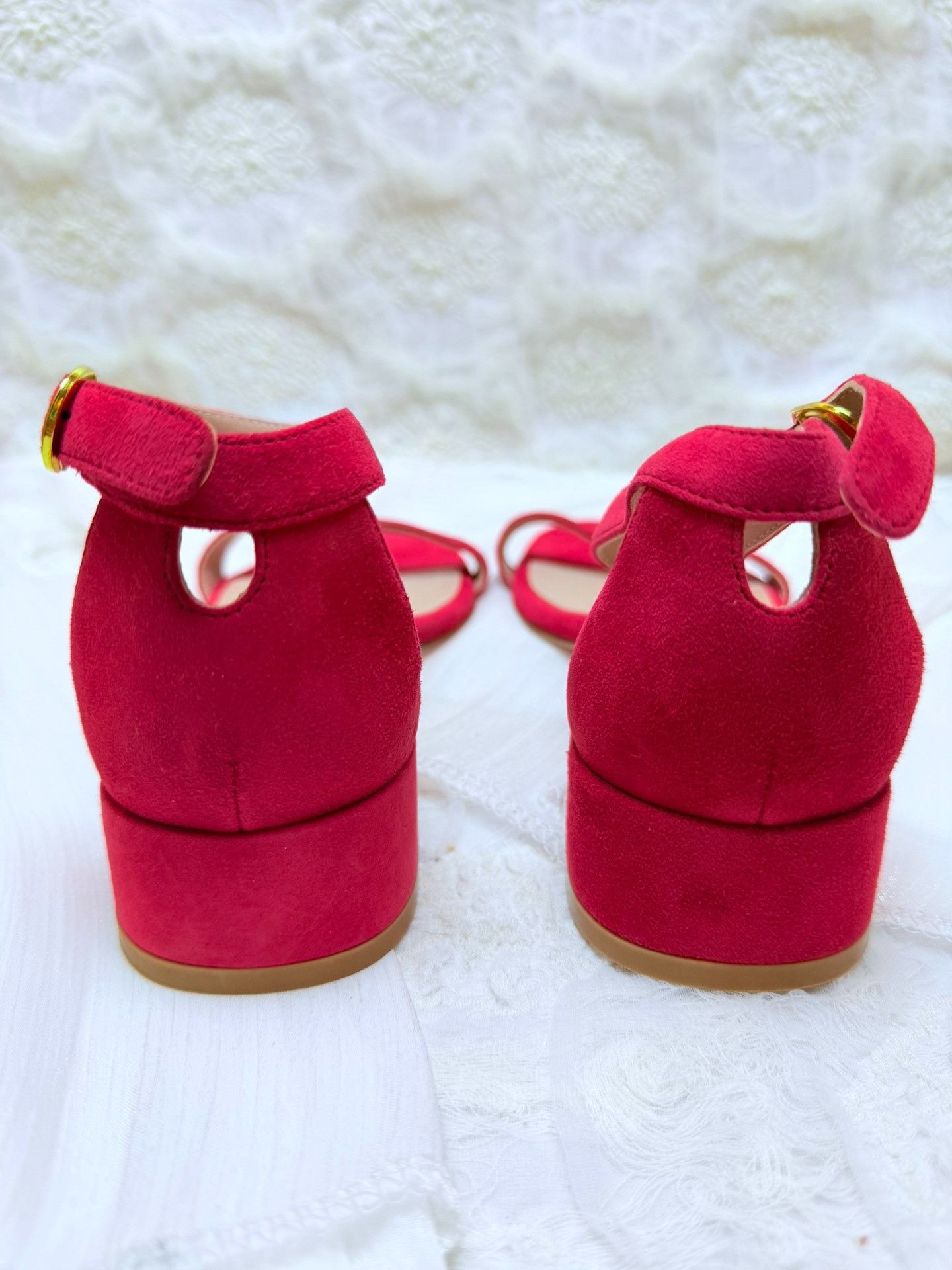 Stuart Weitzman Stuart Weitzman Suede Red Sandals us_6 Women Size US 6 / IT 36 - 4 Thumbnail