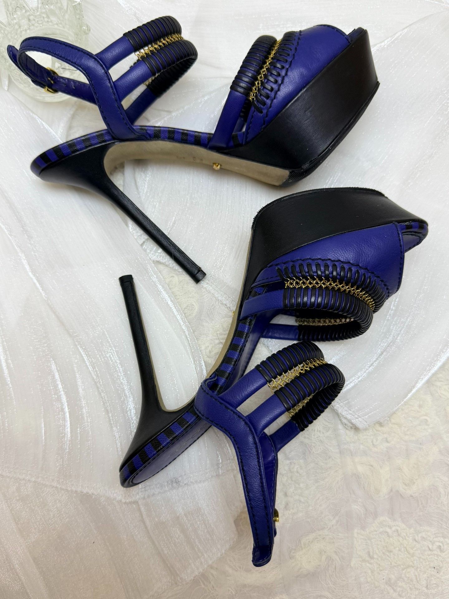 Sergio Rossi Sergio Rossi Knit Blue Sandals us_6-5 Women Size US 6.5 / IT 36.5 - 5 Thumbnail