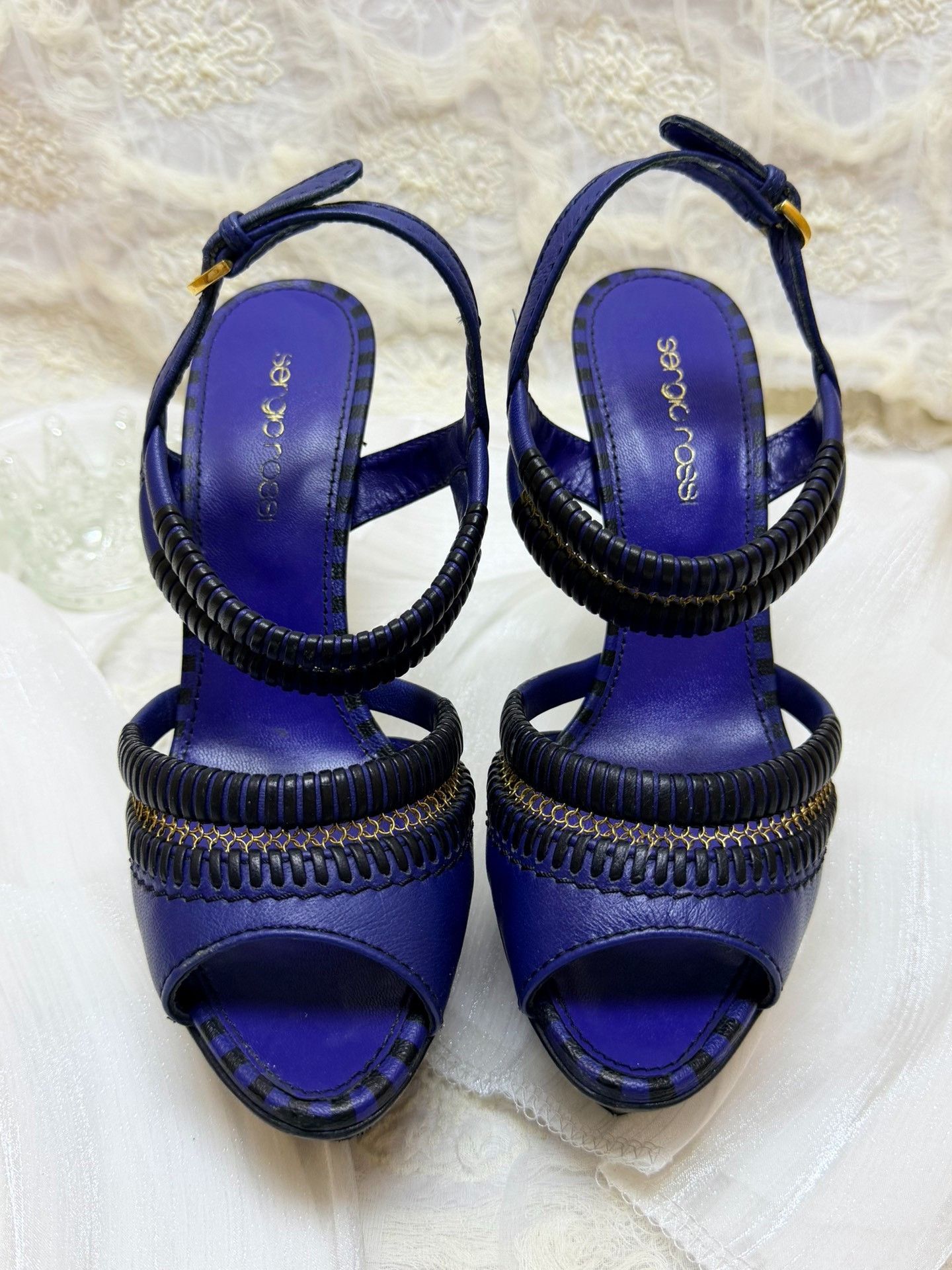 Sergio Rossi Sergio Rossi Knit Blue Sandals us_6-5 Women Size US 6.5 / IT 36.5 - 3 Thumbnail