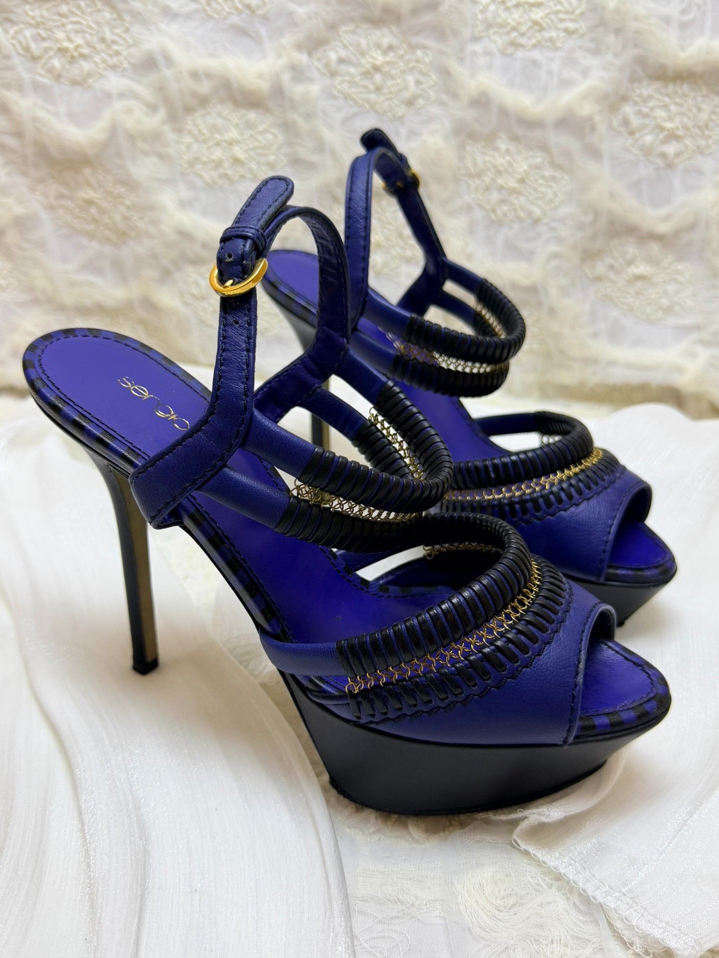 Sergio Rossi Sergio Rossi Knit Blue Sandals us_6-5 Women Size US 6.5 / IT 36.5 - 2 Thumbnail