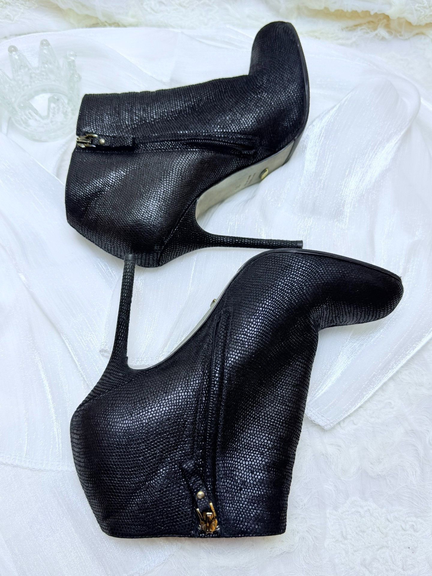 Sergio Rossi Sergio Rossi Animal Print Black Boots us_5 Women Size US 5 / IT 35 - 5 Thumbnail