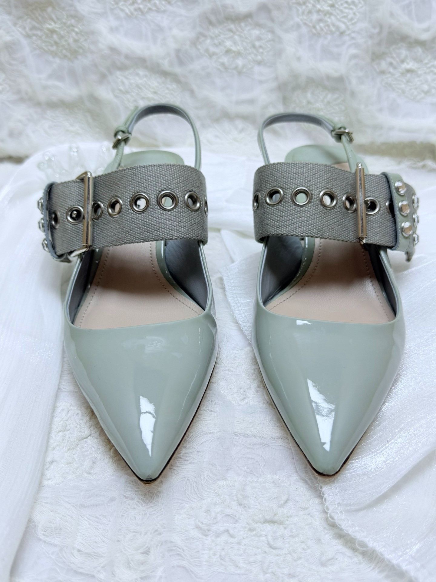Miu Miu Miu Miu Patent Blue Sandals us_6 Women Size US 6 / IT 36 - 3 Thumbnail