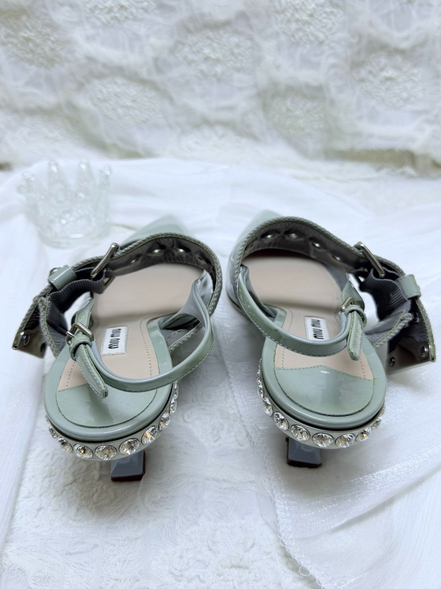 Miu Miu Miu Miu Patent Blue Sandals us_6 Women Size US 6 / IT 36 - 4 Thumbnail