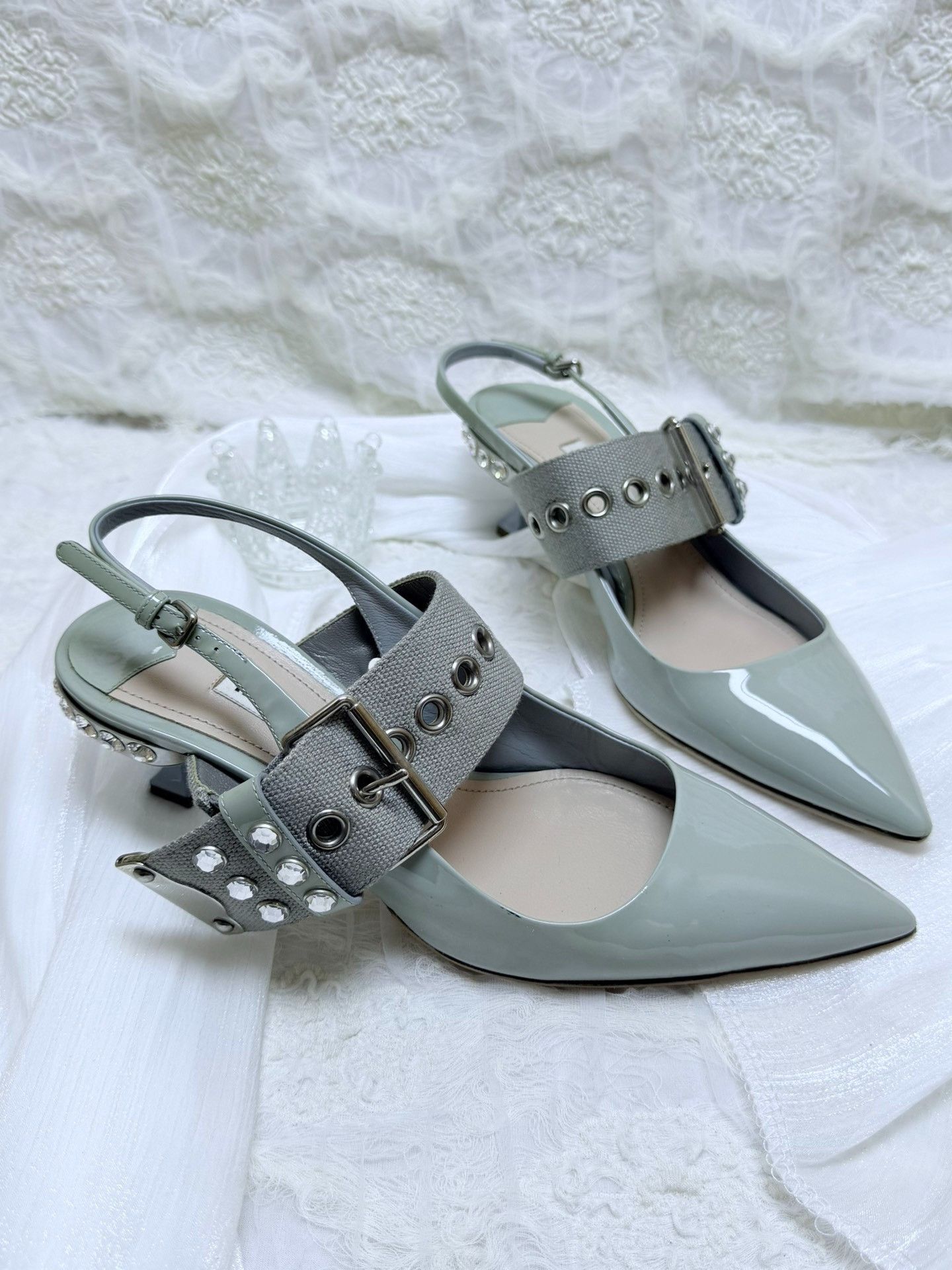 Miu Miu Miu Miu Patent Blue Sandals us_6 Women Size US 6 / IT 36 - 2 Thumbnail