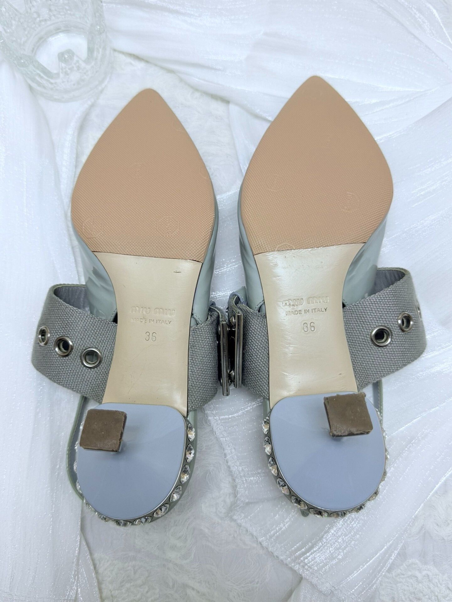 Miu Miu Miu Miu Patent Blue Sandals us_6 Women Size US 6 / IT 36 - 7 Thumbnail